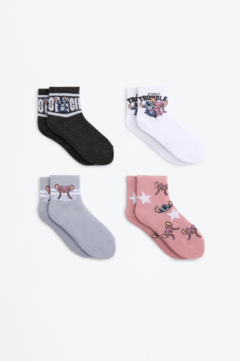 Pack 4 mitjons fins als turmells alts Stitch i Àngel ©Disney