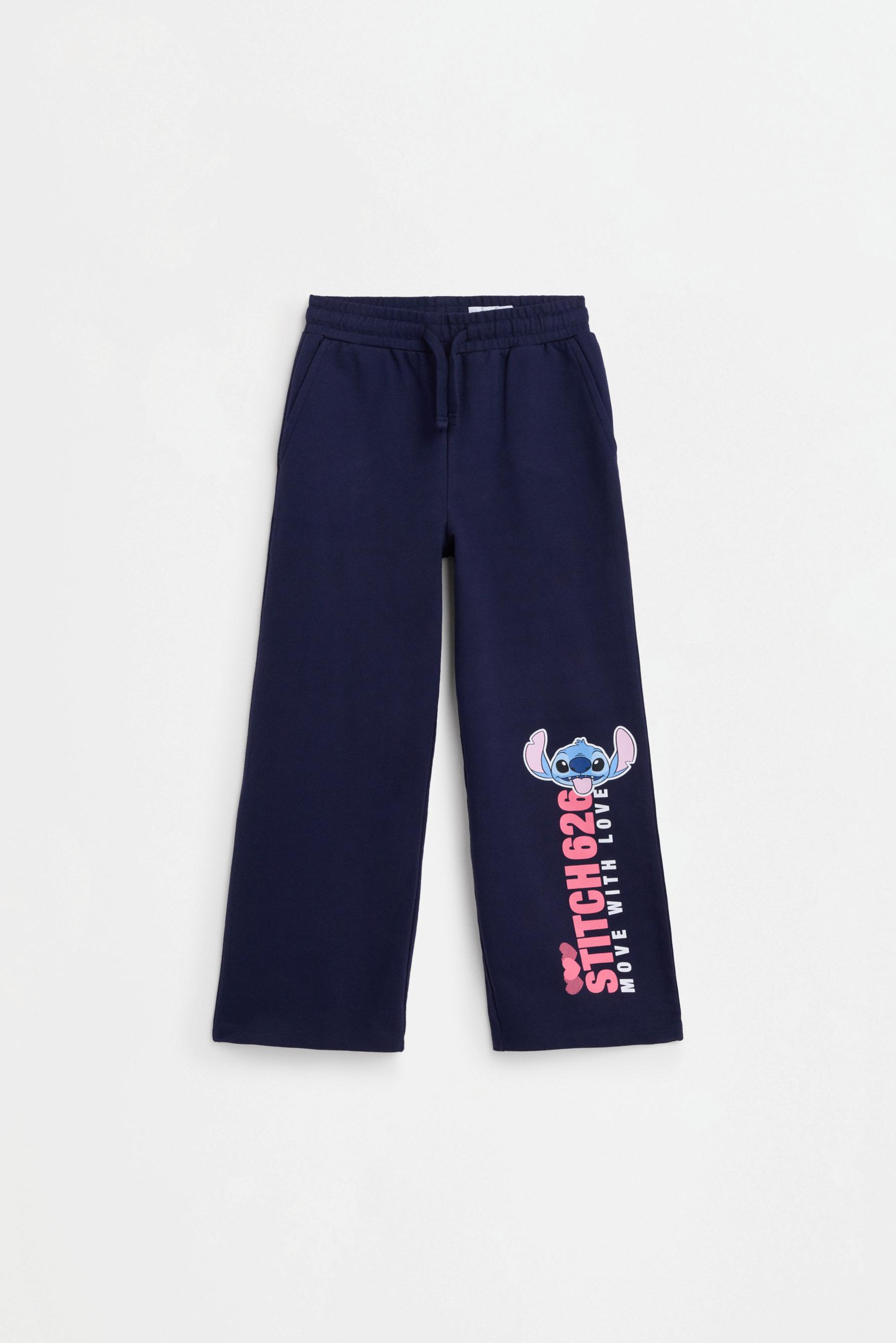 Stitch ©Disney plush wide-leg trousers — DARK BLUE