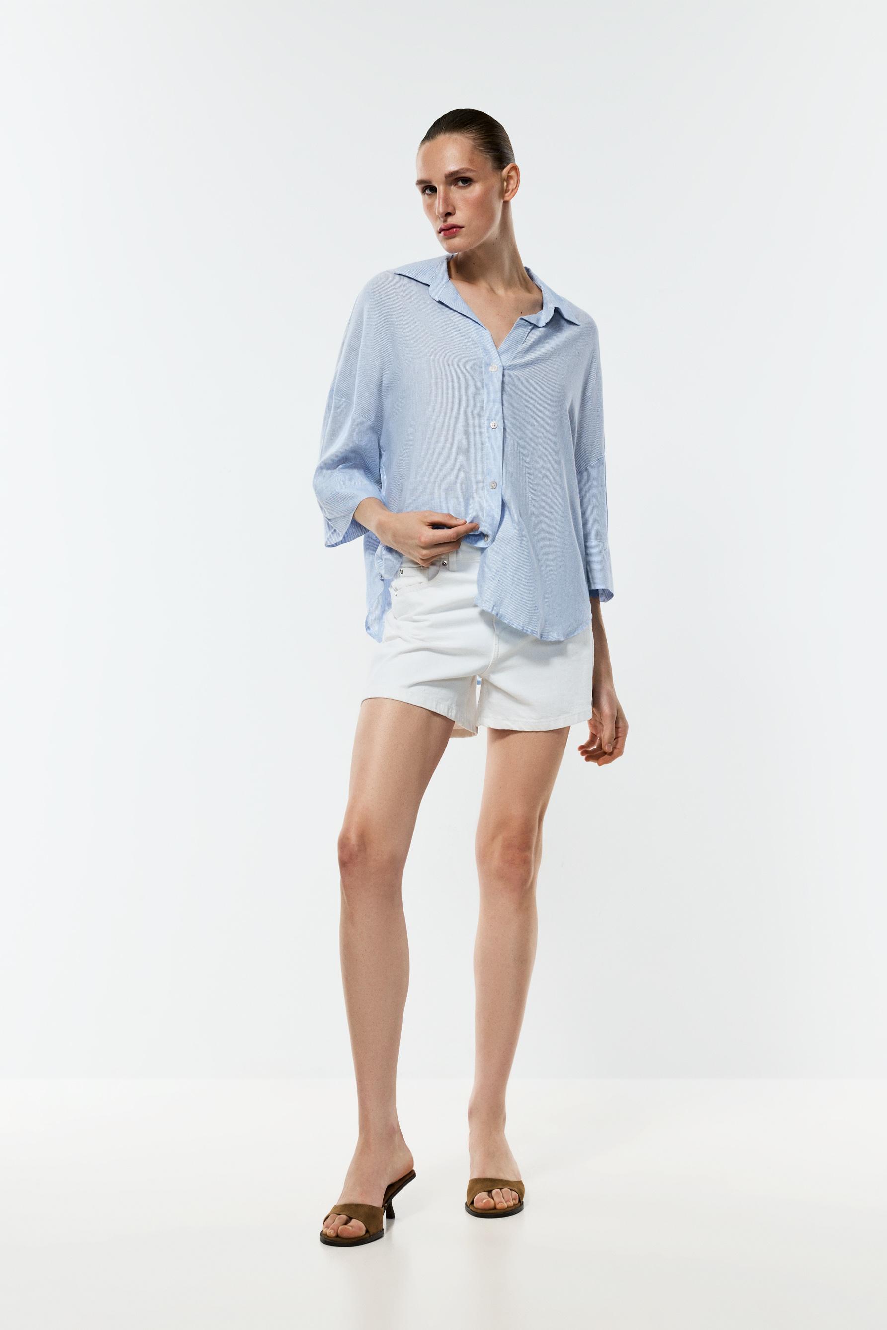 Wide sleeve shirt — STRIPED