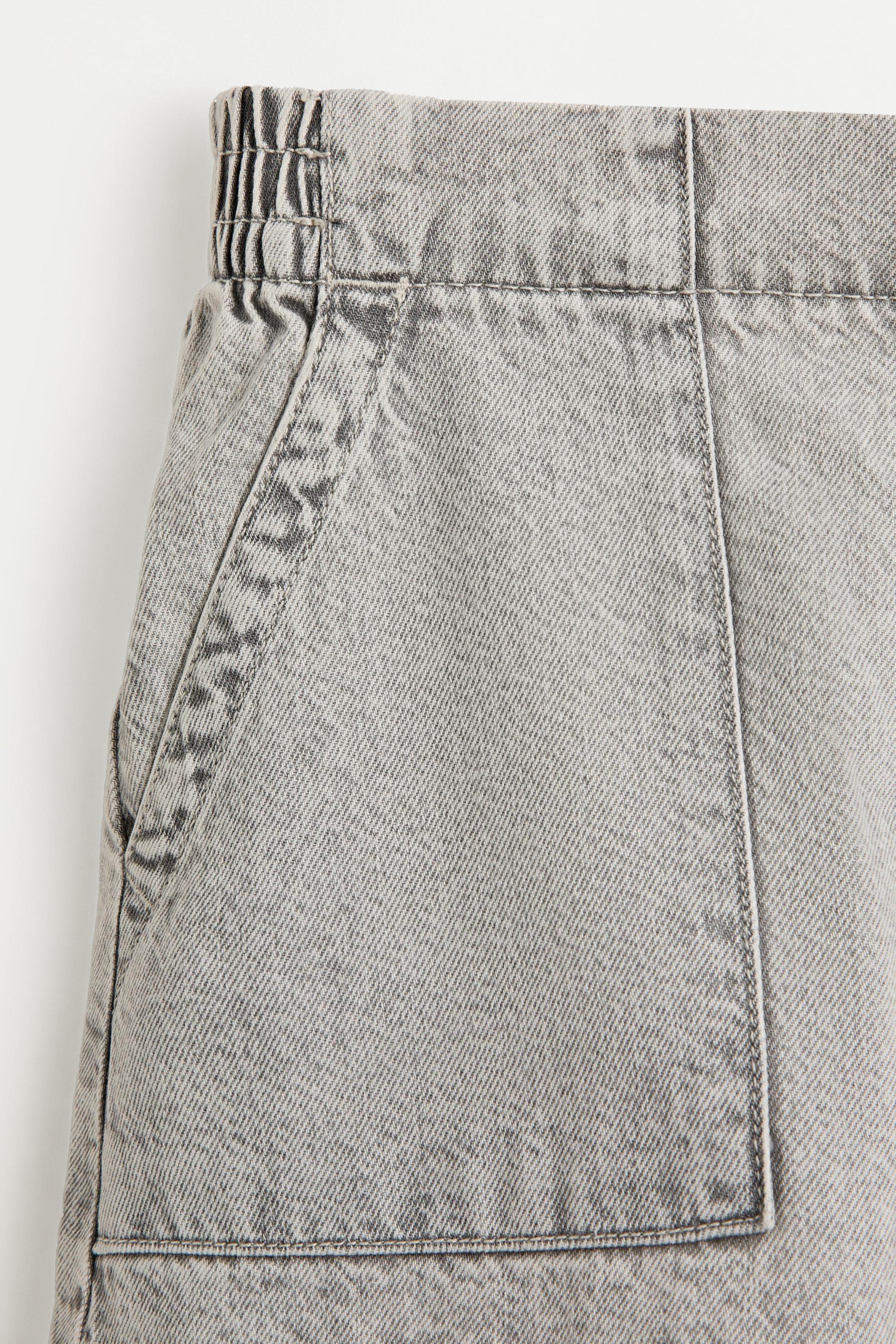 Denim cargo shorts — PALE GREY