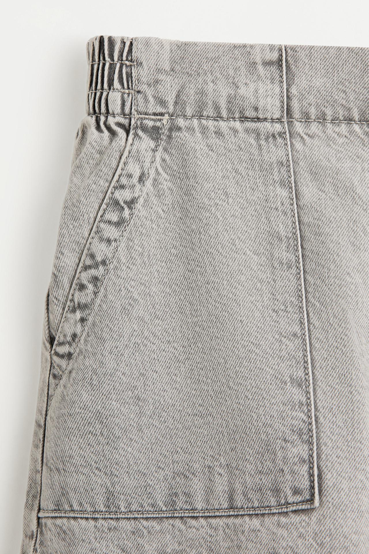 Denim cargo shorts — PALE GREY