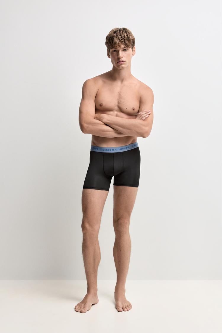 Athletic Long Boxers 3-Pack — BLACK/SILVER