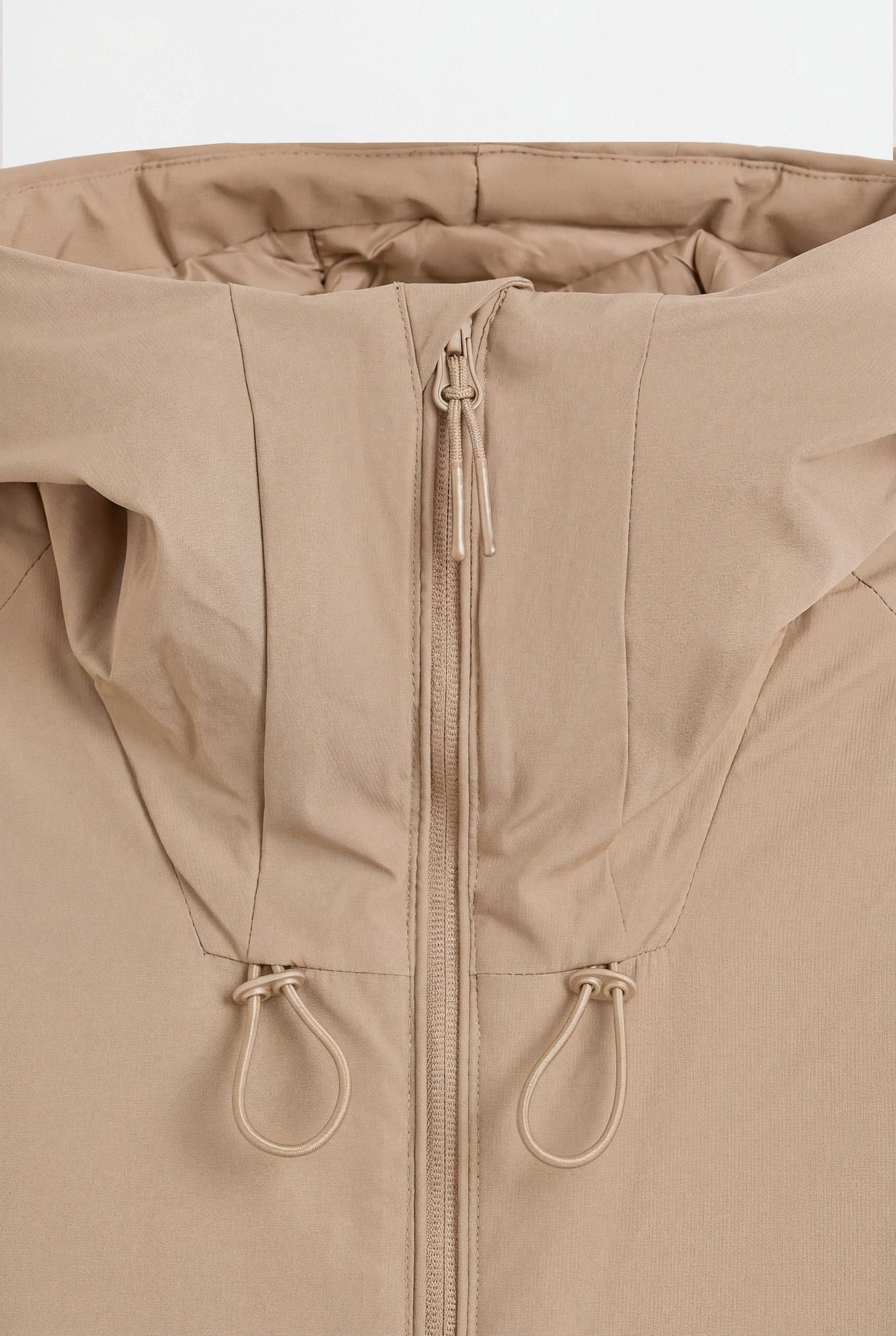 Padded hooded jacket — BEIGE