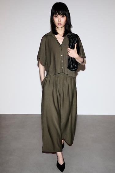 Textured culottes — DARK KHAKI 5
