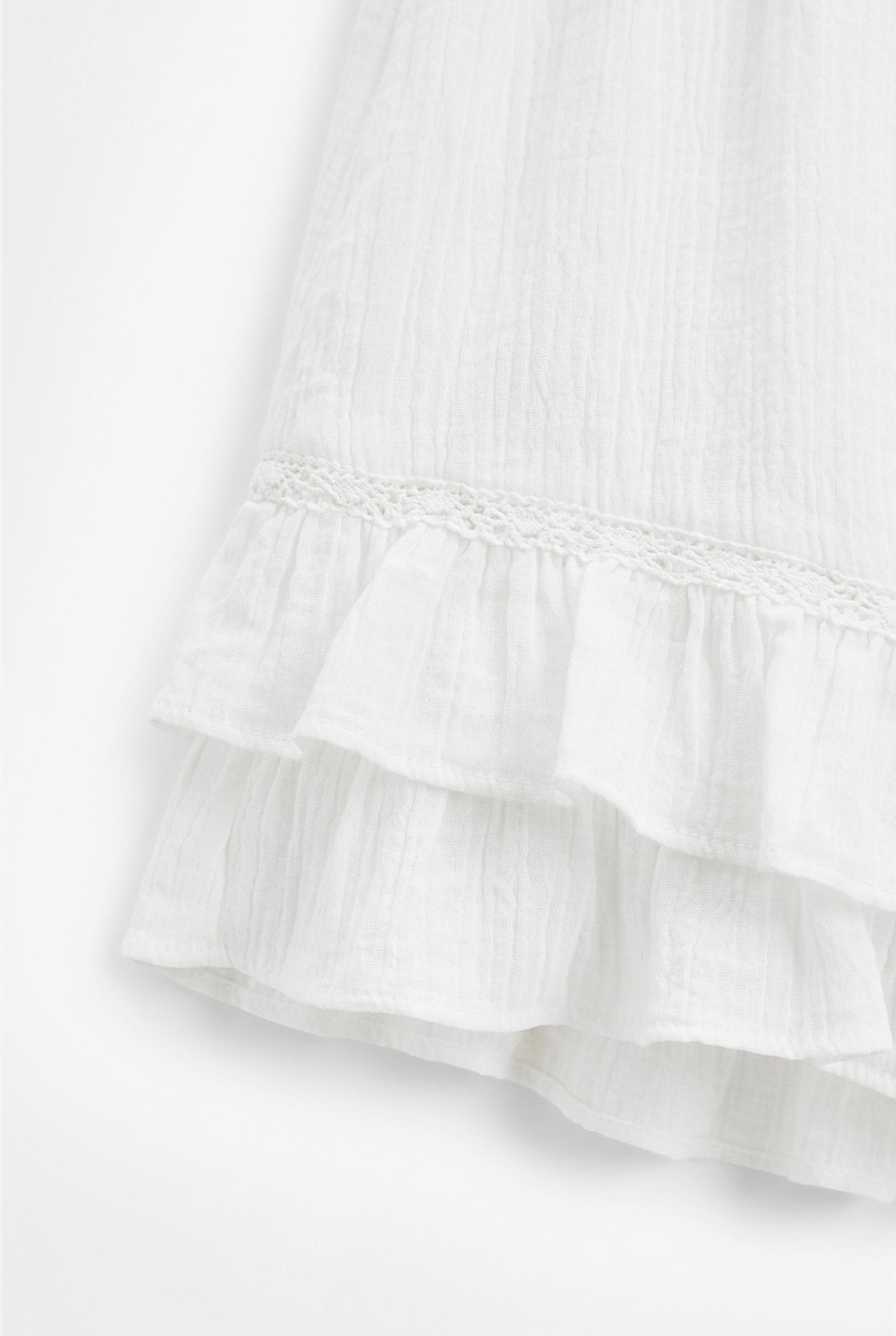 Flowing ruffled skort — WHITE