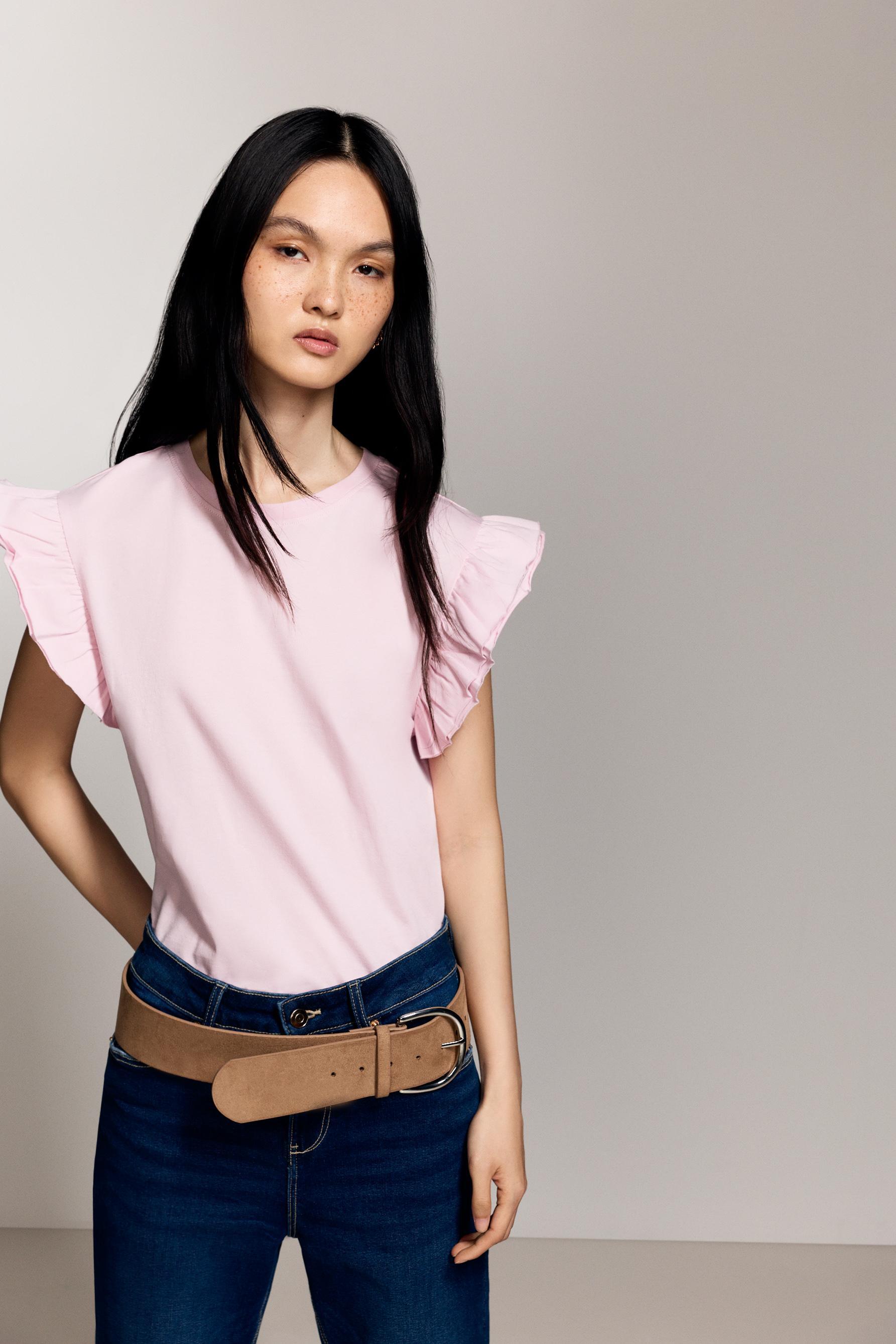 Camiseta manga volante