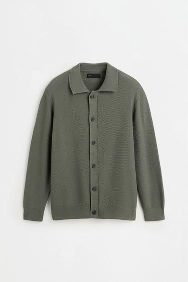 Button cardigan — DARK GREEN 6