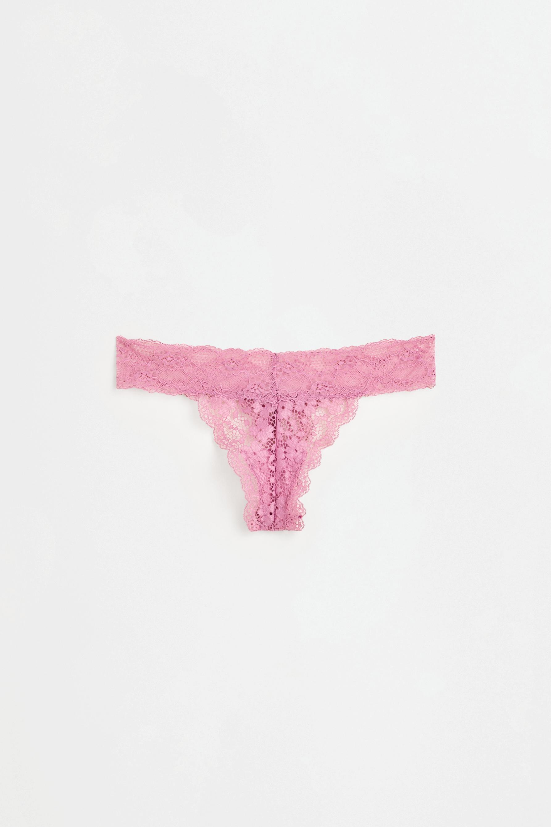 Lace thong — PINK