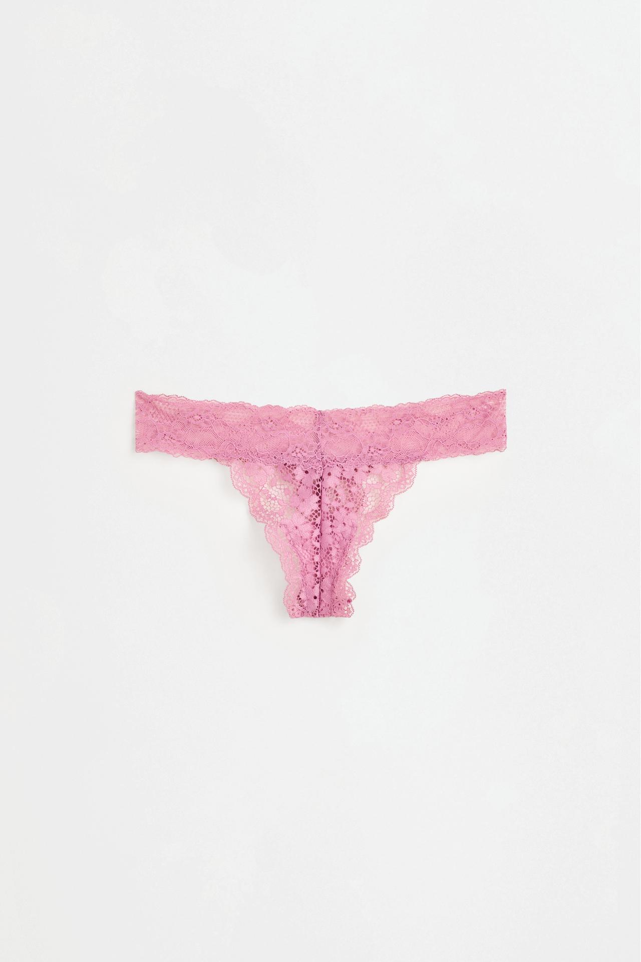 Lace thong — PINK
