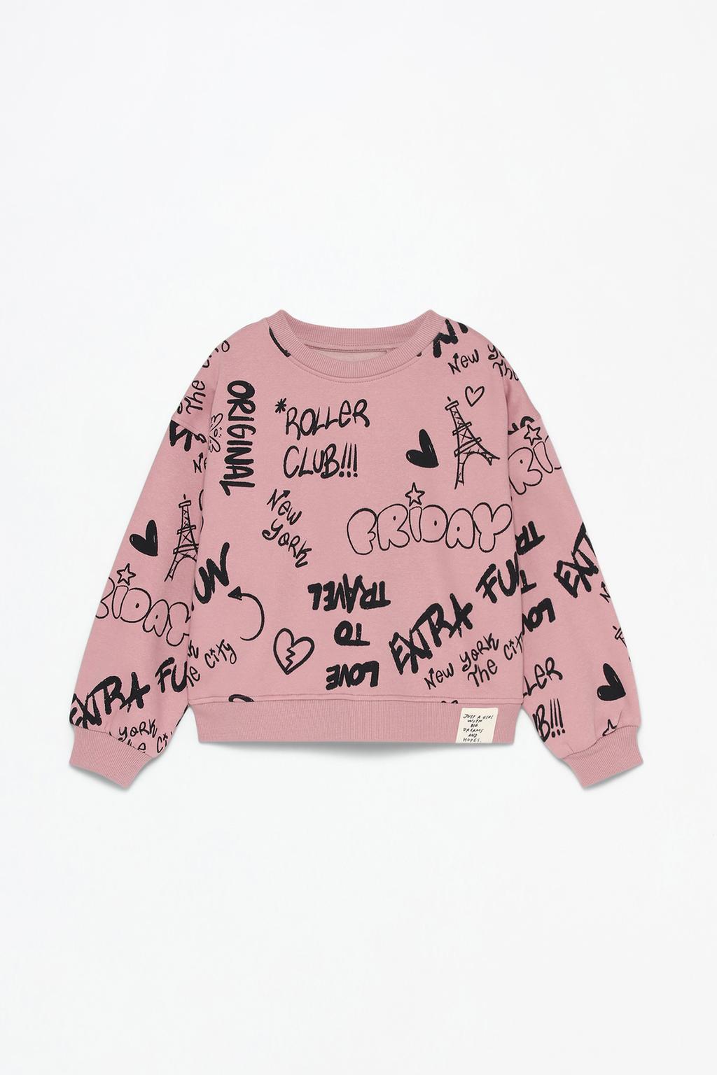 Printed plush sweatshirt