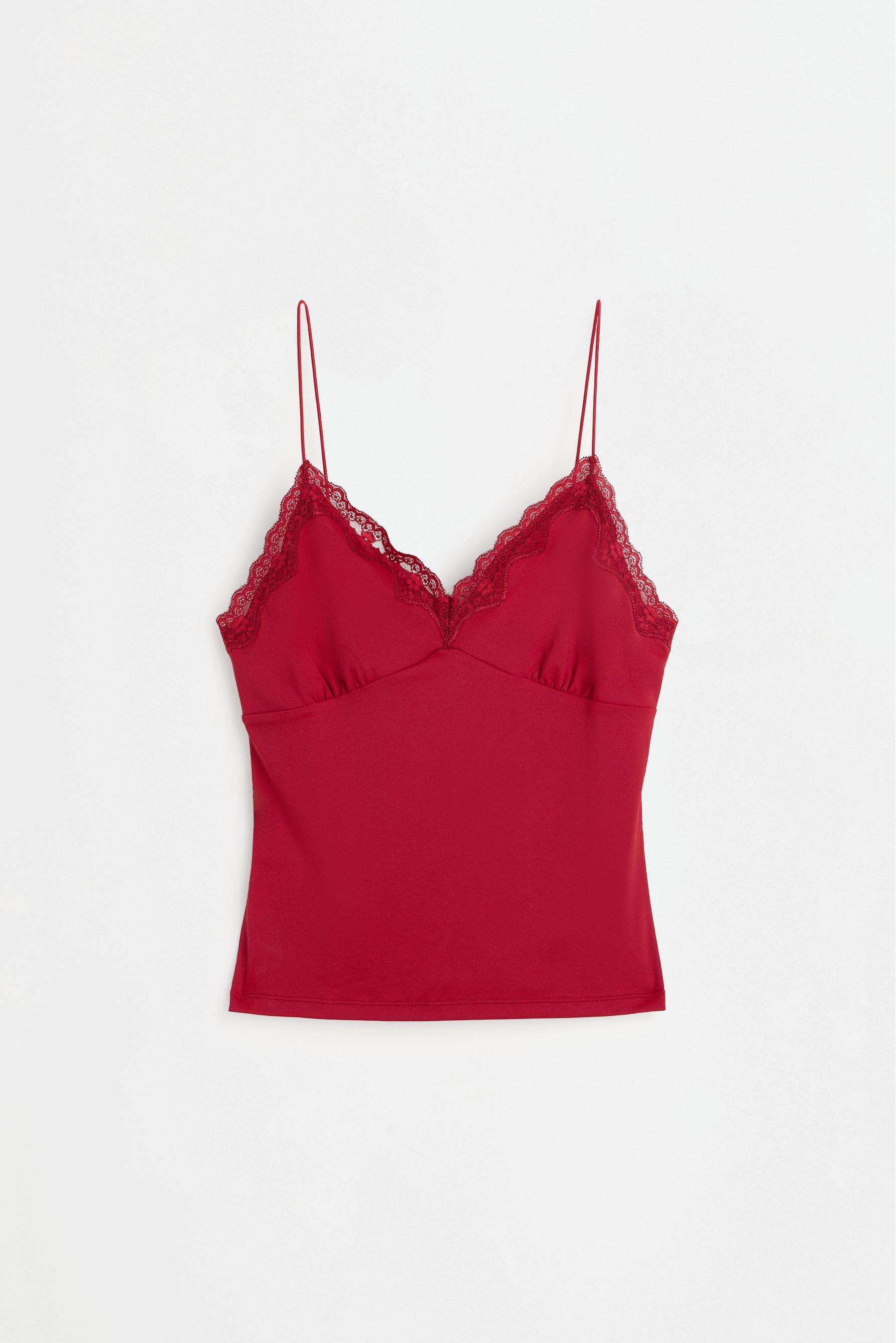Lace camisole — RED