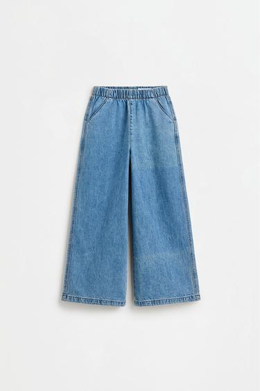 Wide-leg elastic-waist jeans — INDIGO 4