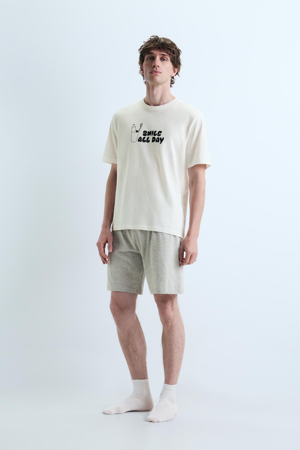 Pijama curt estampat