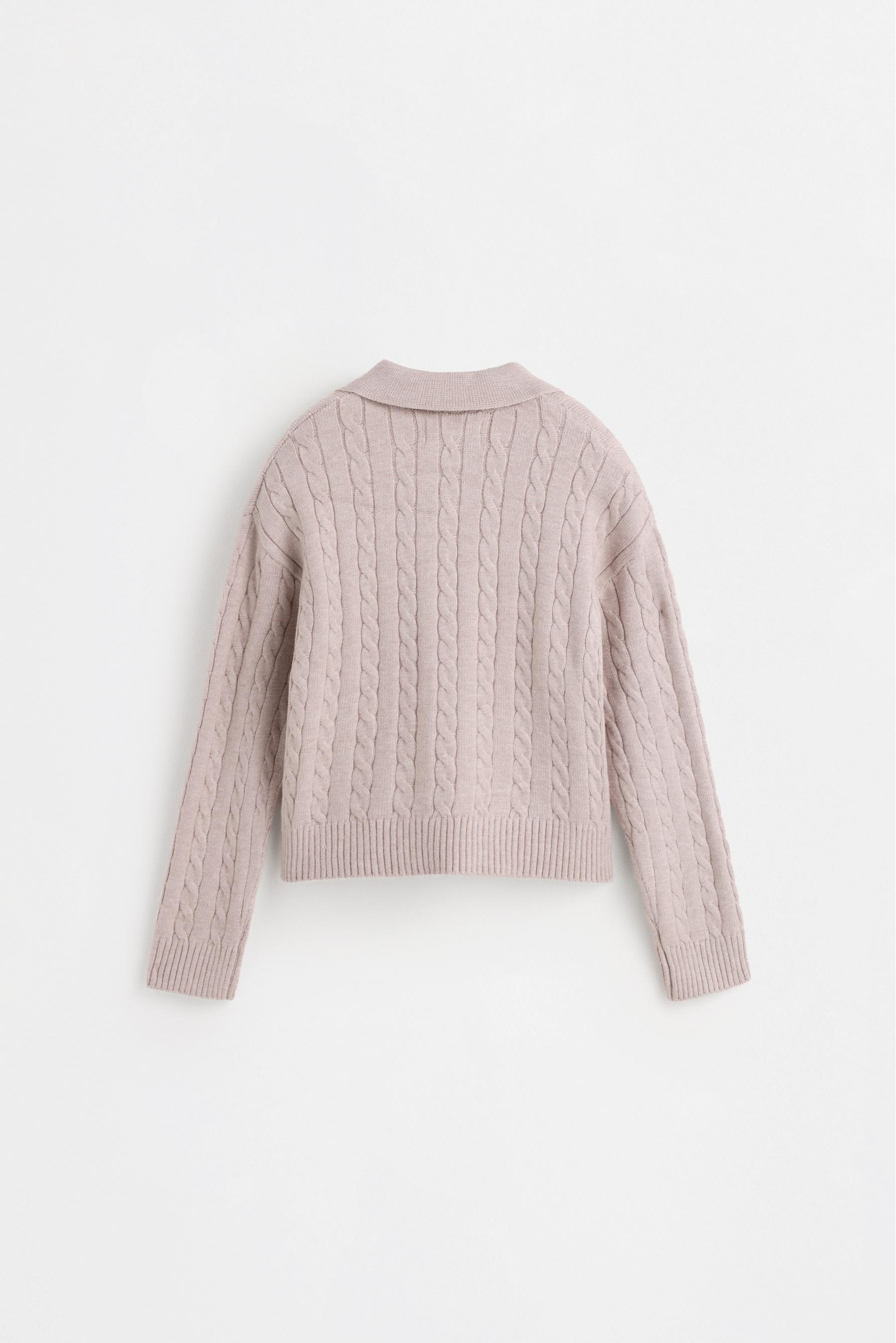 Knit polo and skirt set — MINK