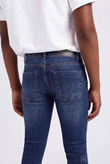Faded skinny jeans — DARK BLUE 2