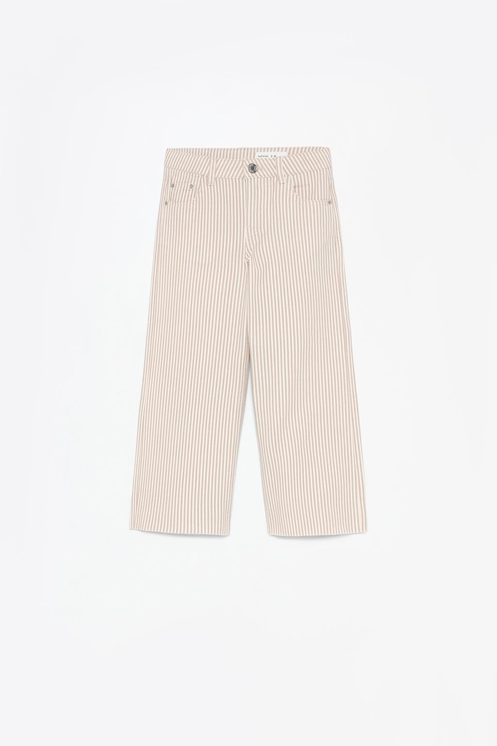 Striped culotte jeans