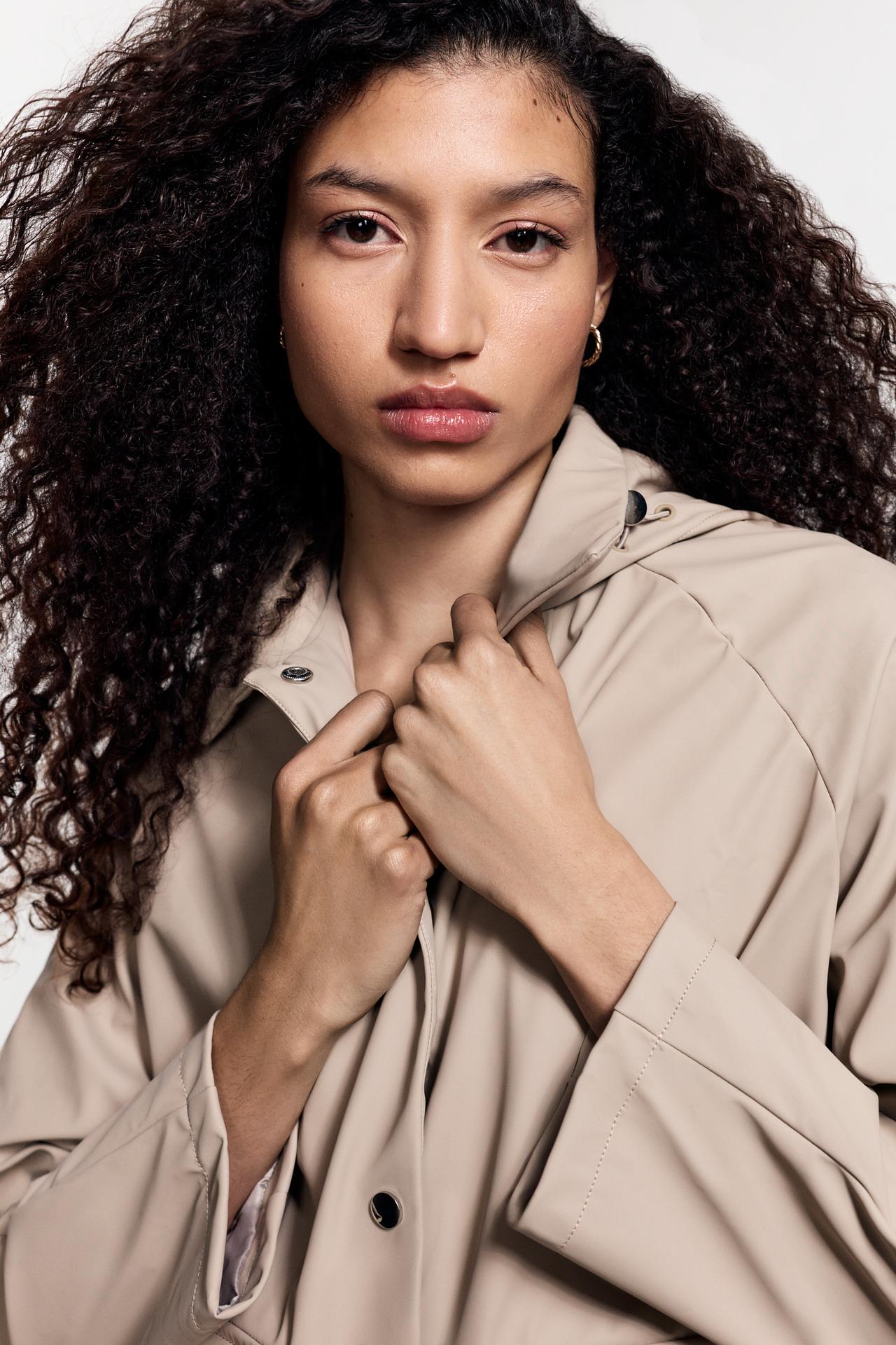 Rubberised parka — DARK BEIGE