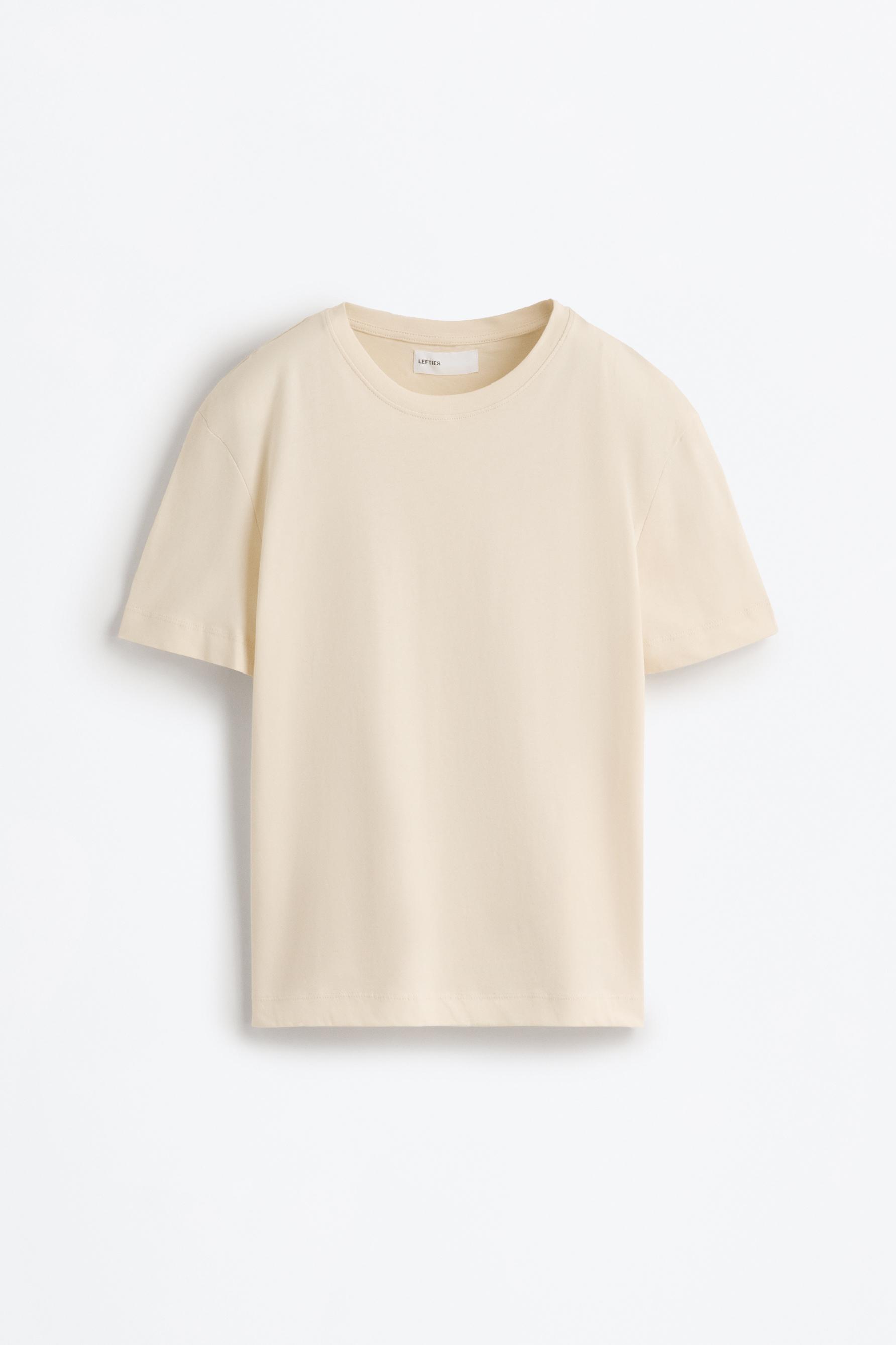 Basic round neck T-shirt — PALE YELLOW