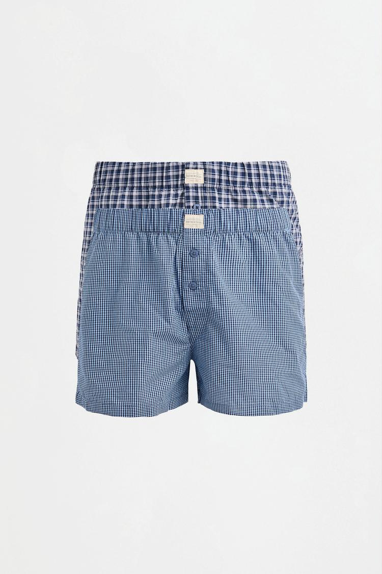 Long Boxer Shorts (2-Pack) — GREY/BLUE