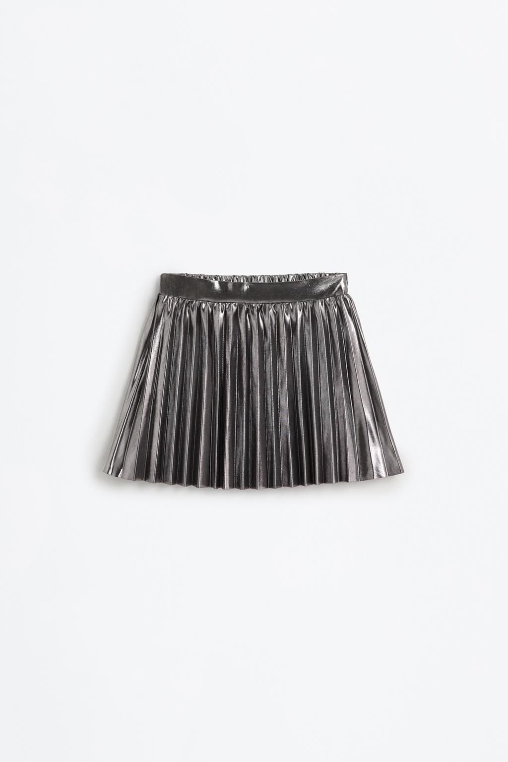 Metallic pleated skirt