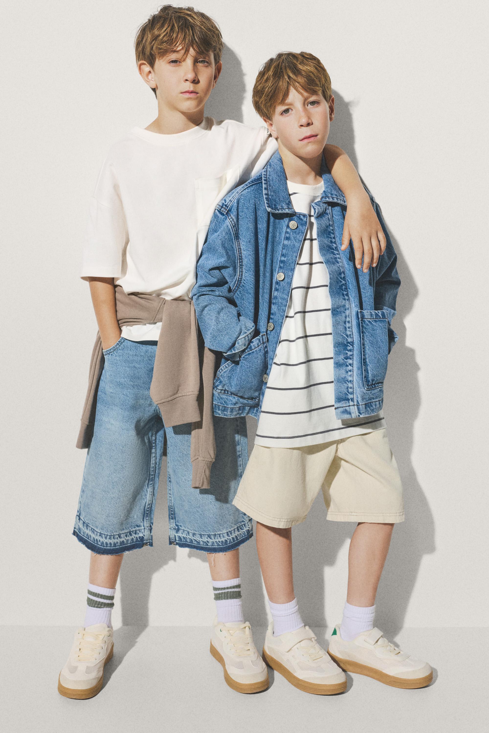 Denim jogger Bermuda shorts — OFF WHITE