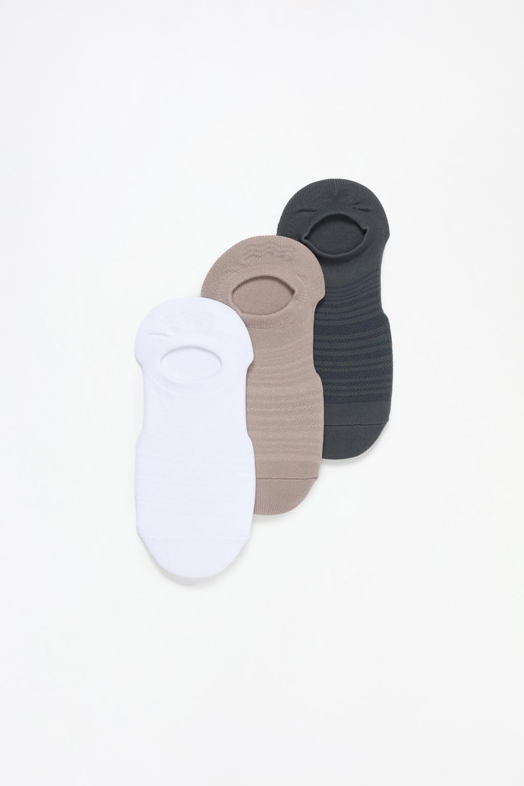 3-pack of coloured no-show socks