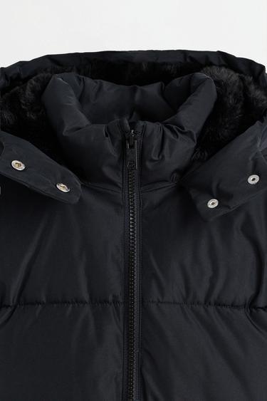 Hooded quilted coat — BLACK 4