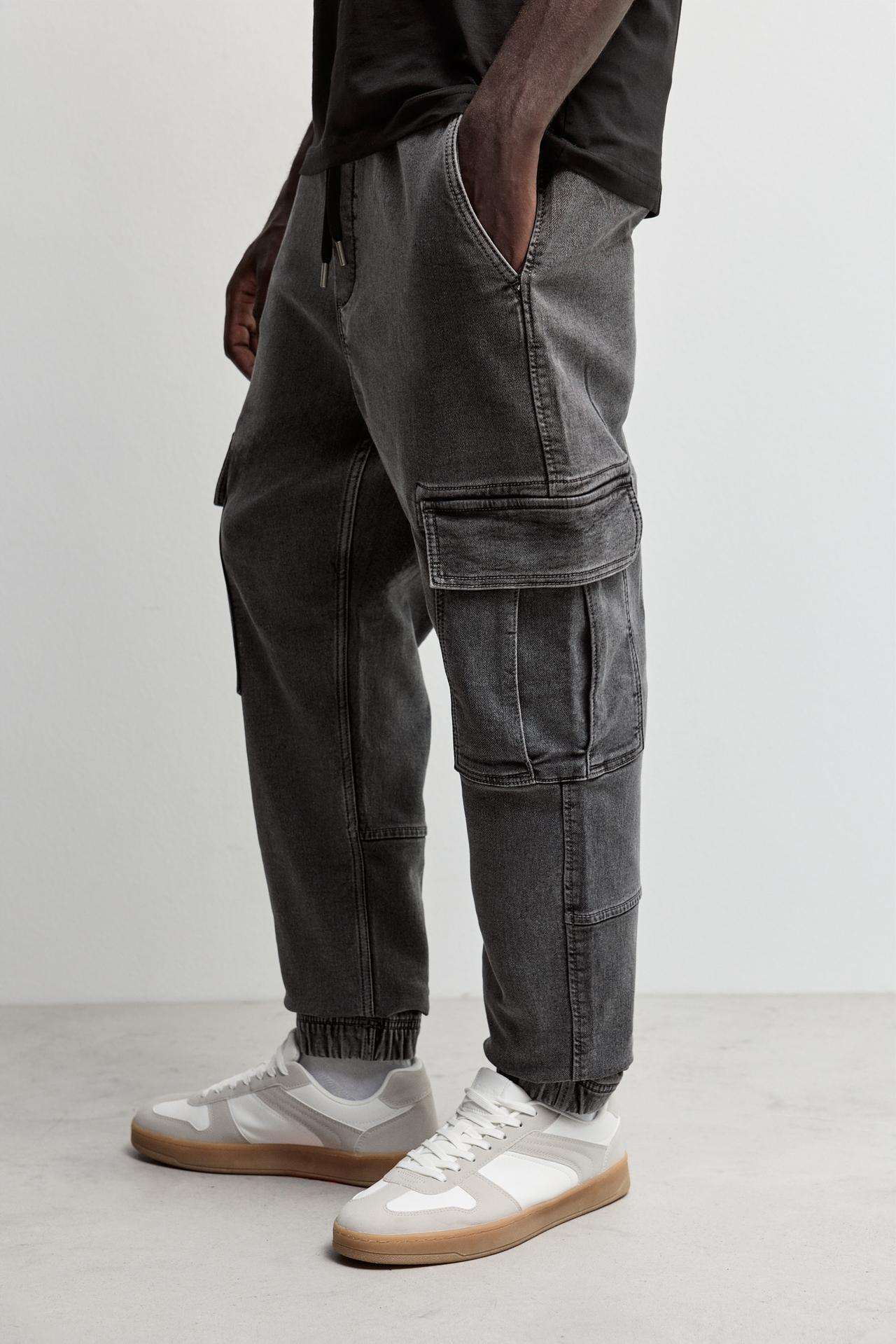 Cargo jogger jeans — PALE GREY