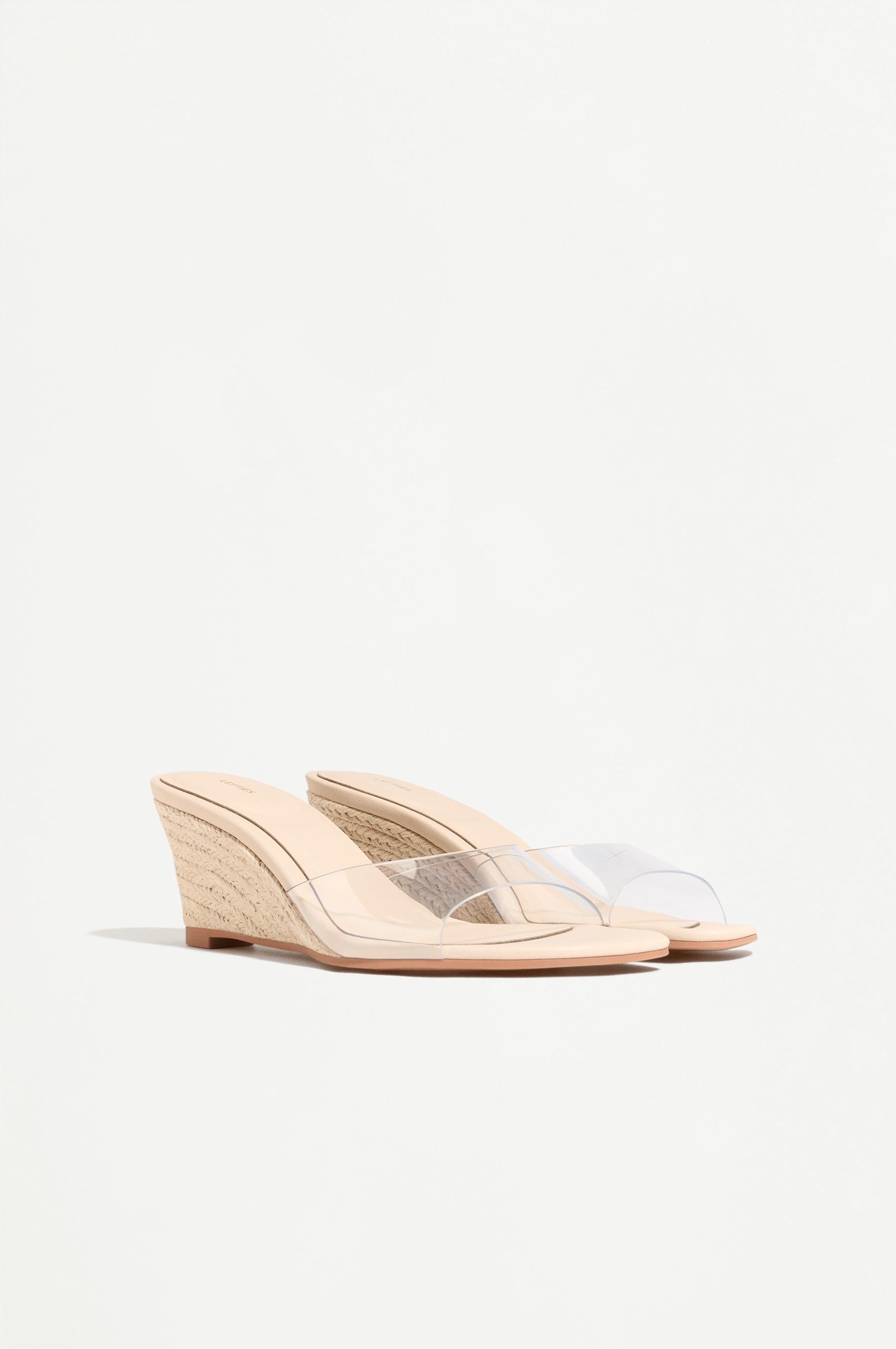 Jute wedge sandal — TRANSPARENT