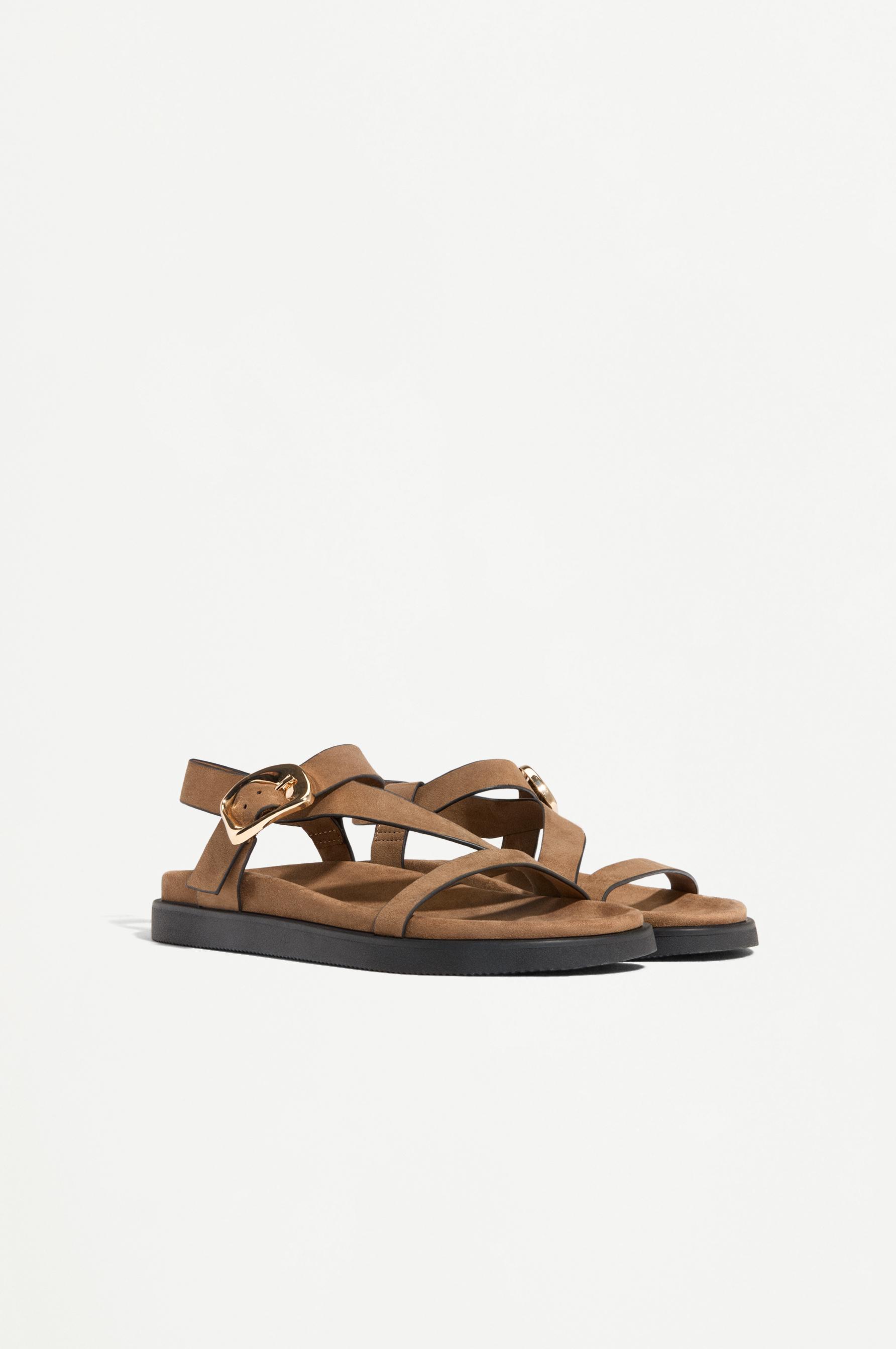 Strap flat sandals — LEATHER