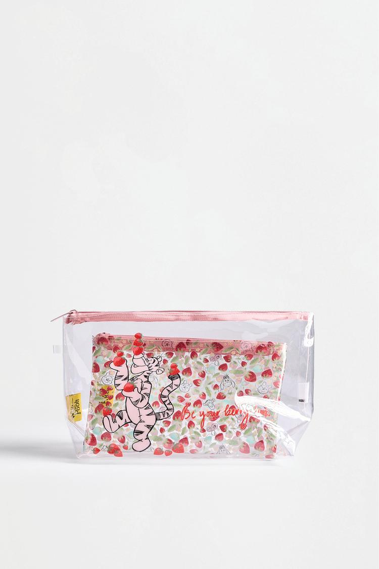 Set of 2 transparent Winnie the Pooh ©Disney toiletry bags — FADED PINK