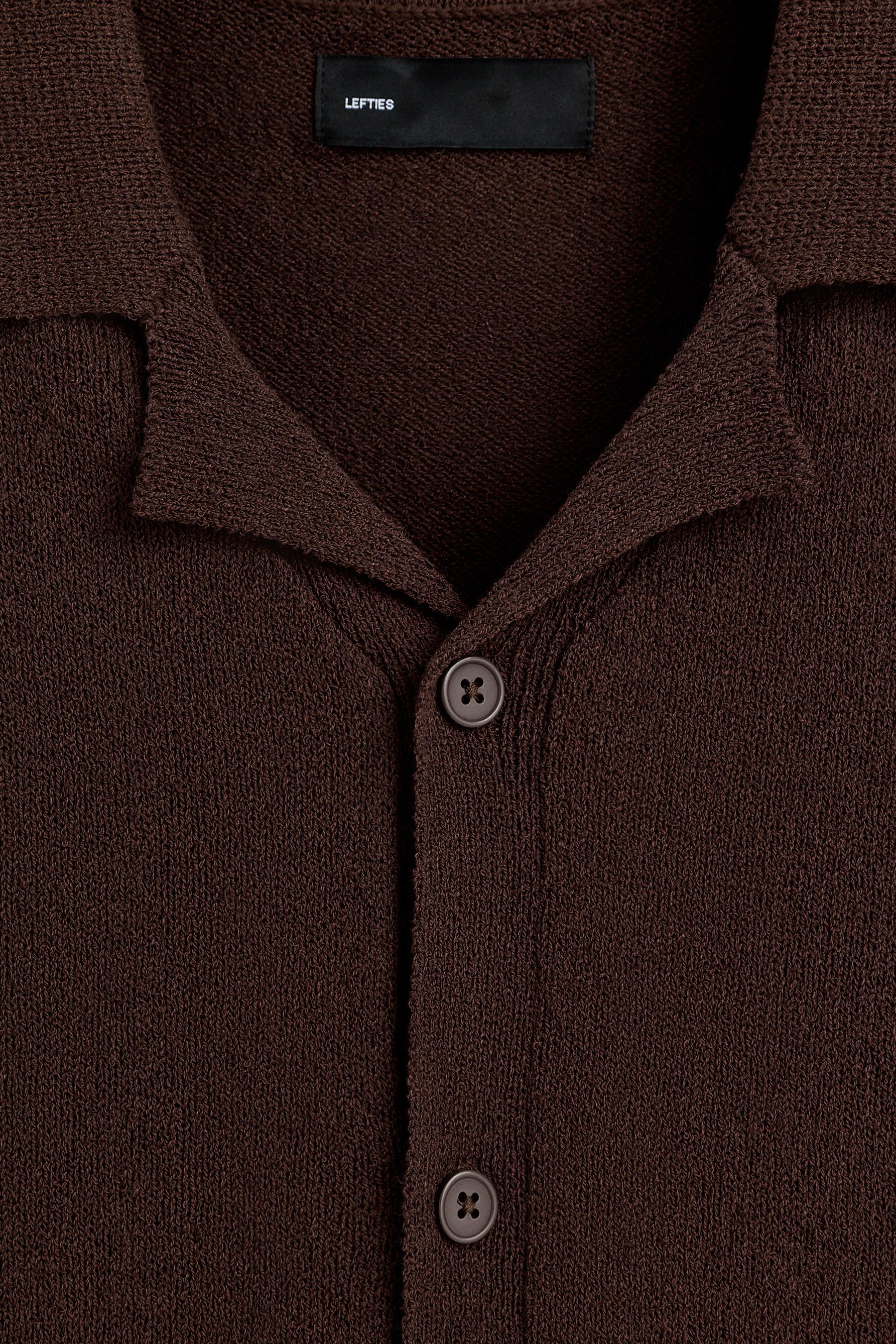 Bouclé knit shirt — CHOCOLATE