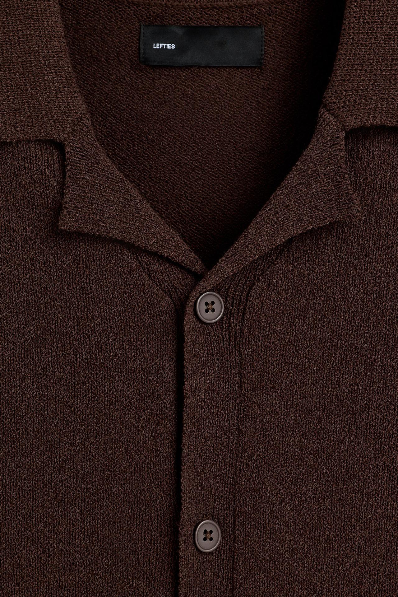 Bouclé knit shirt — CHOCOLATE