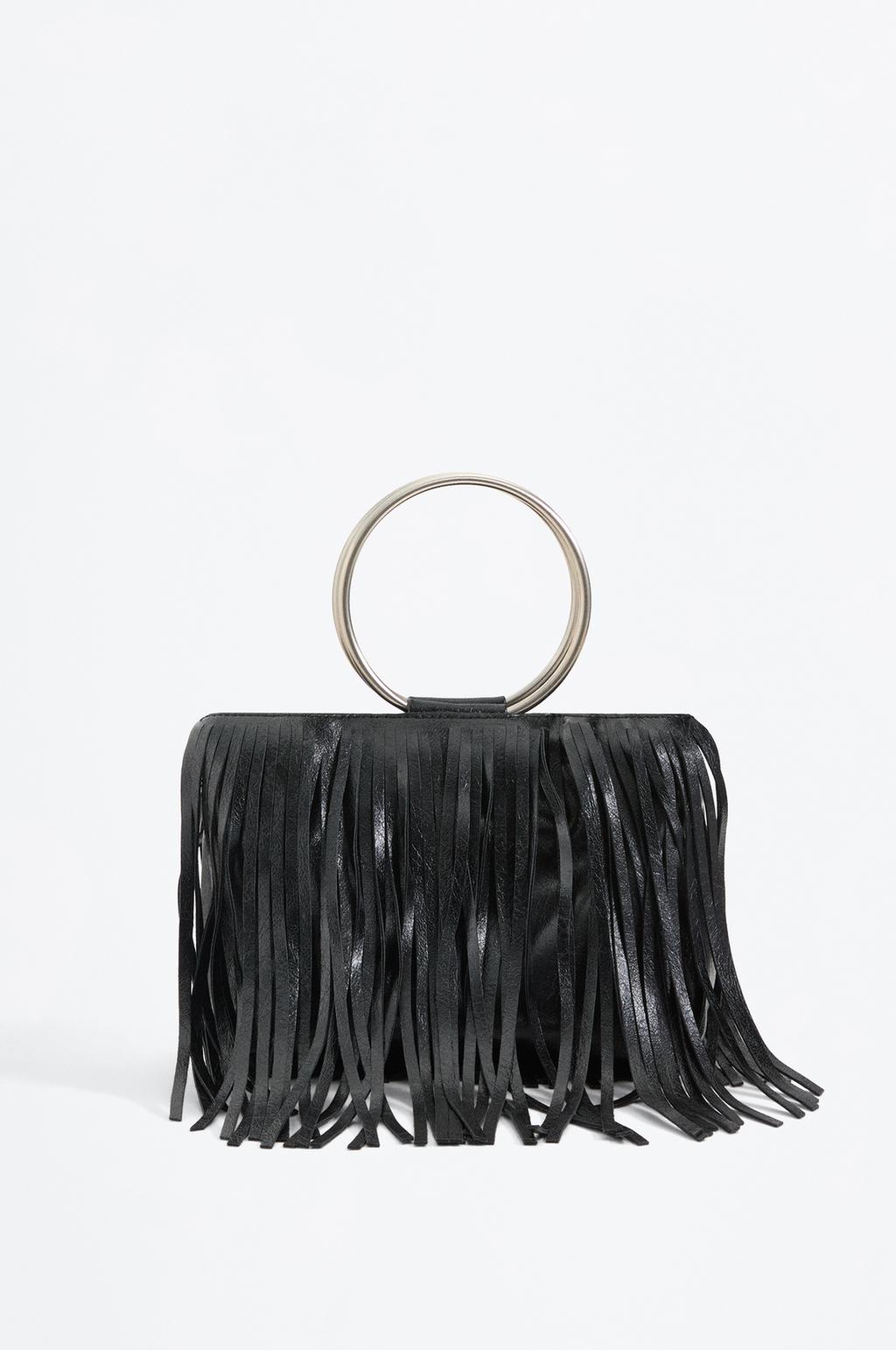 Bolso bandolera flecos detalle aro