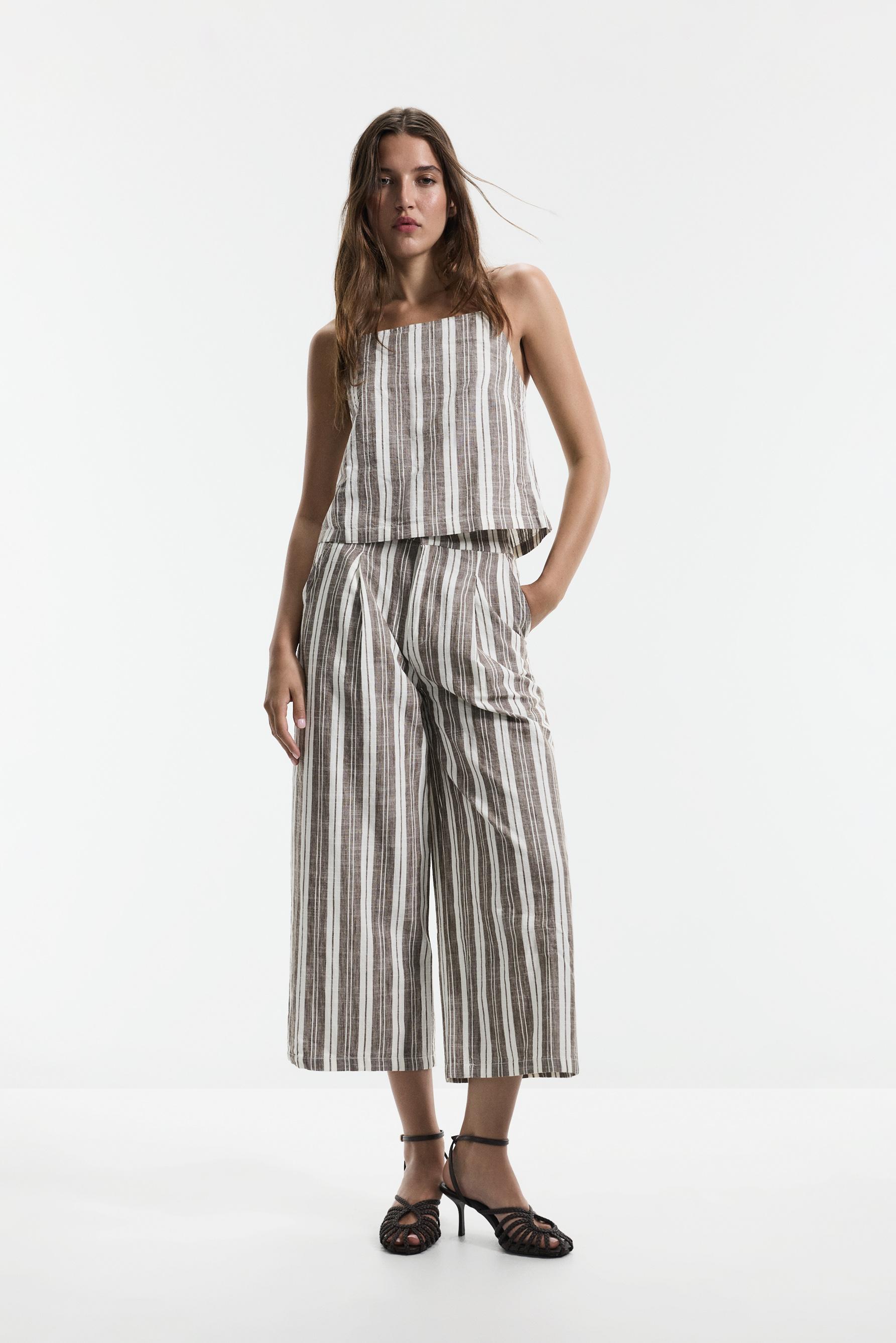 Culotte jeans — STRIPED