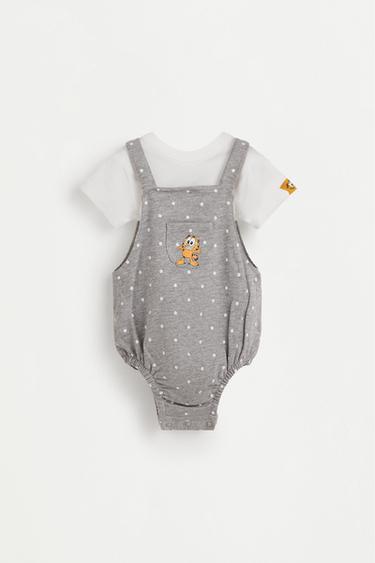 Garfield ©Nickelodeon T-shirt and overall set — GREY MARL 1