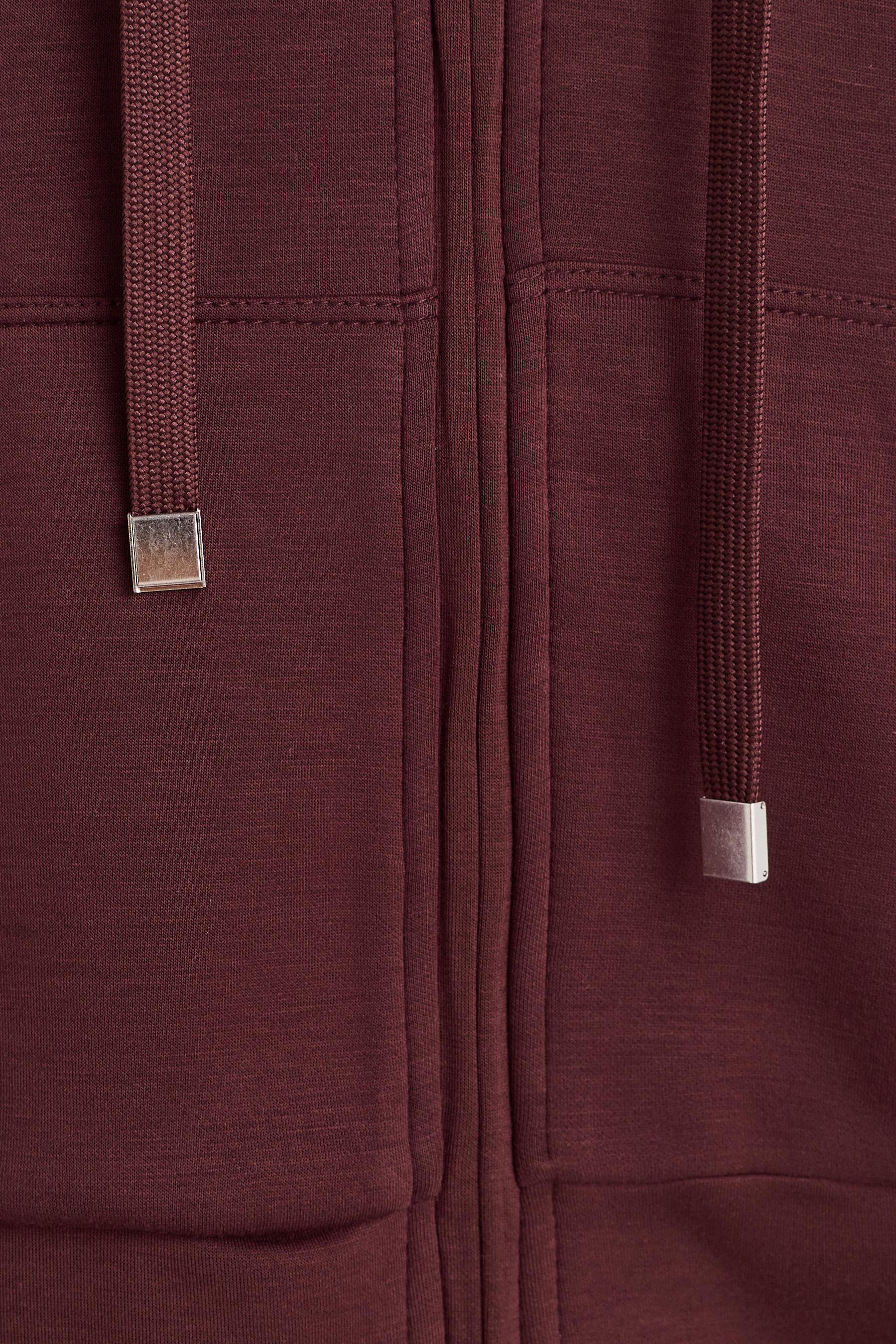 Flowy zip-up sports sweatshirt — WINE