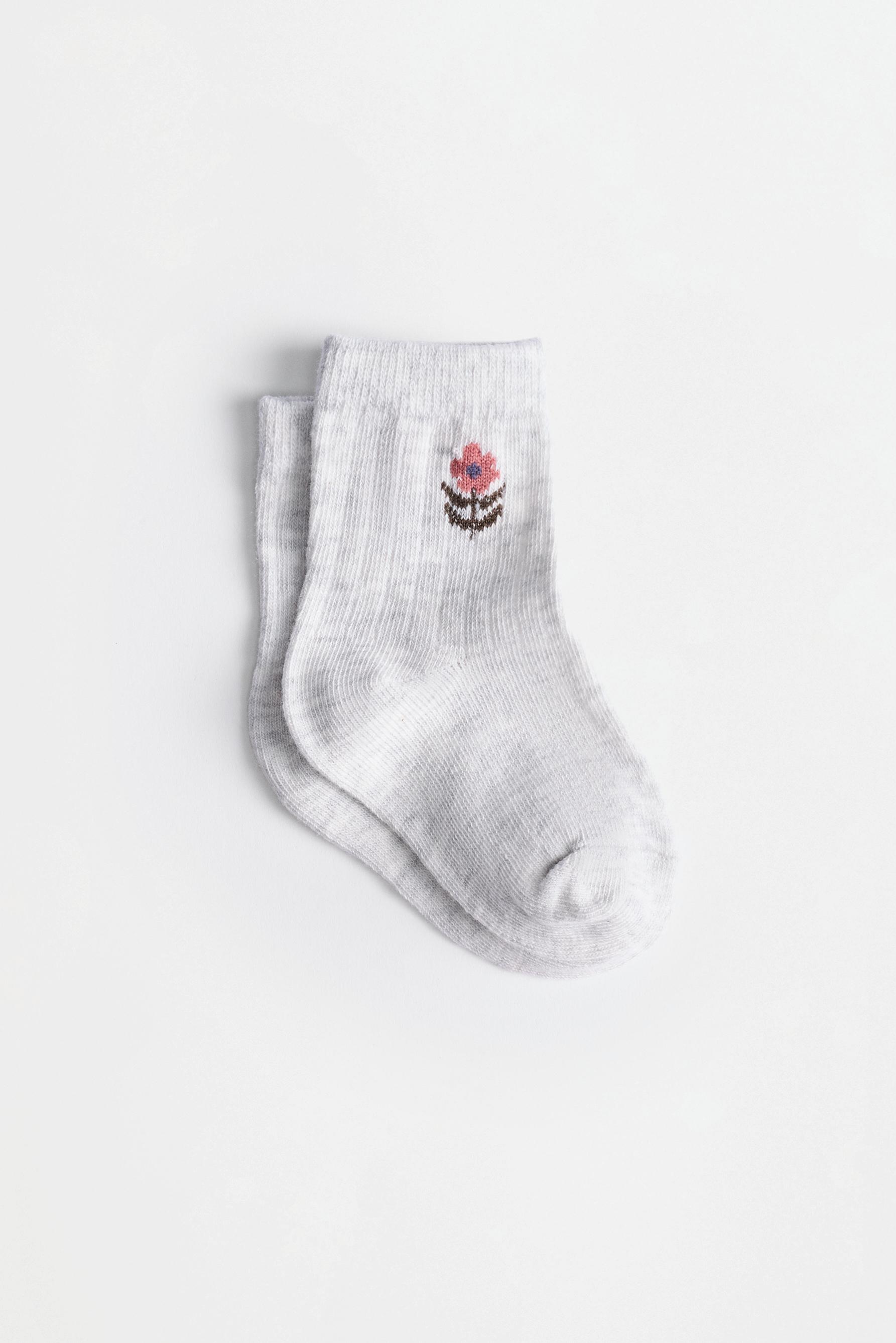 Printed short socks (5-pack) — SKY BLUE