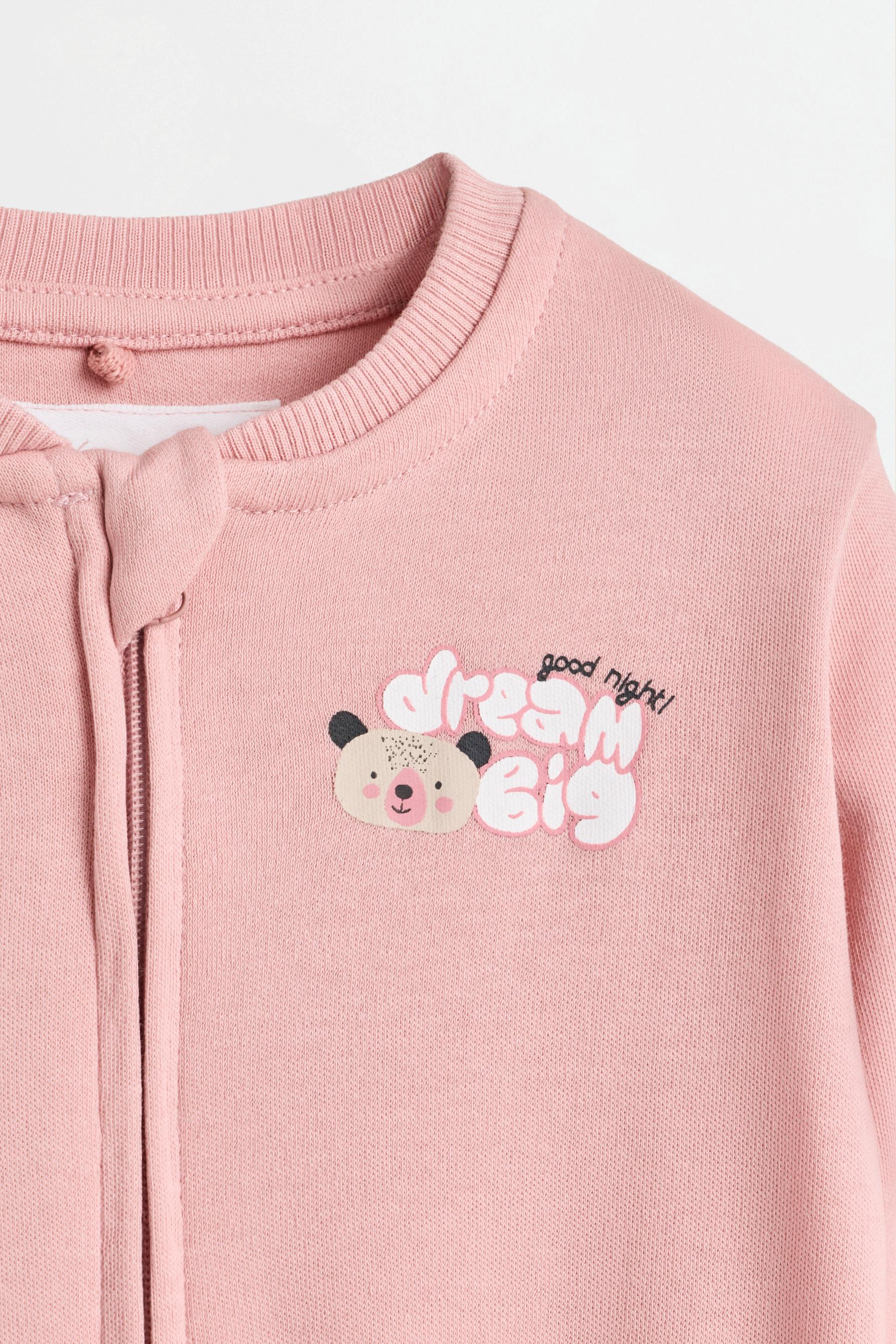 Pack of 2 all-over heart print sleepsuits — ROSE PINK
