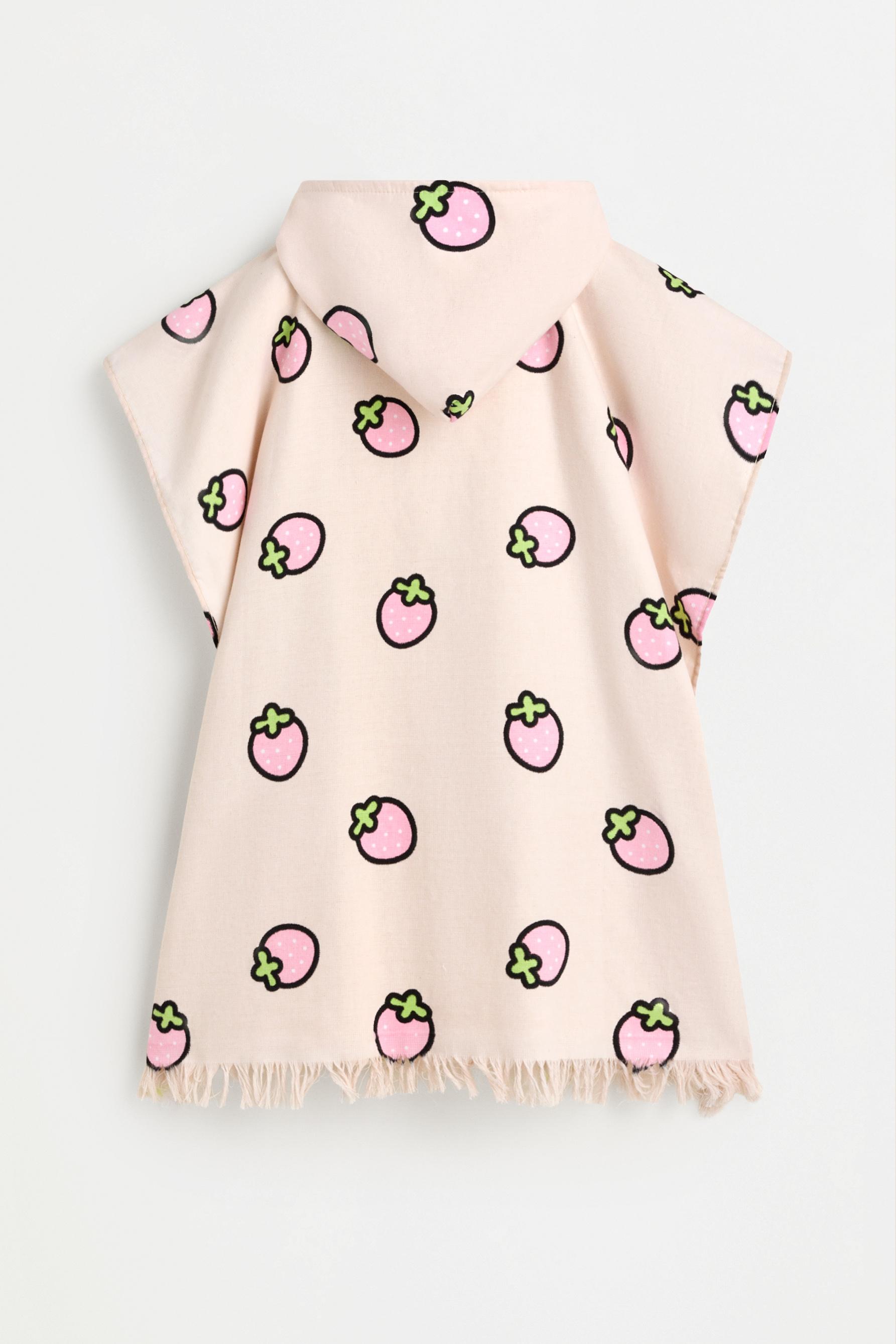 Hello Kitty ©SANRIO poncho towel — PASTEL PINK (alternate view)