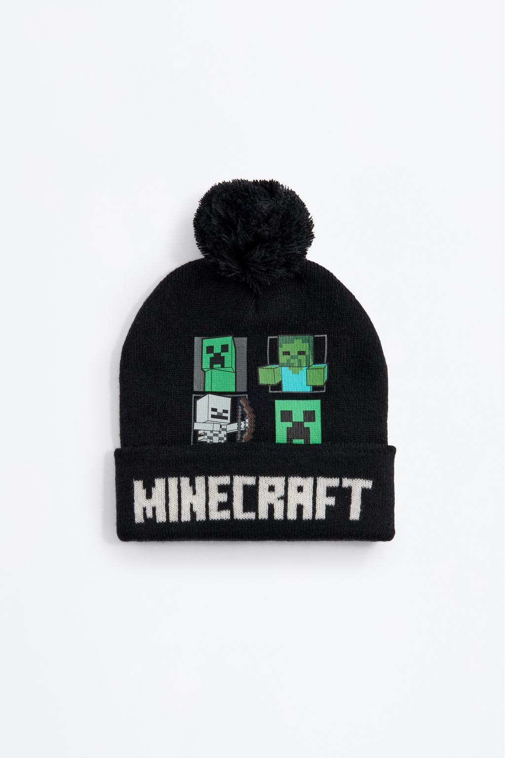 Minecraft pompom beanie