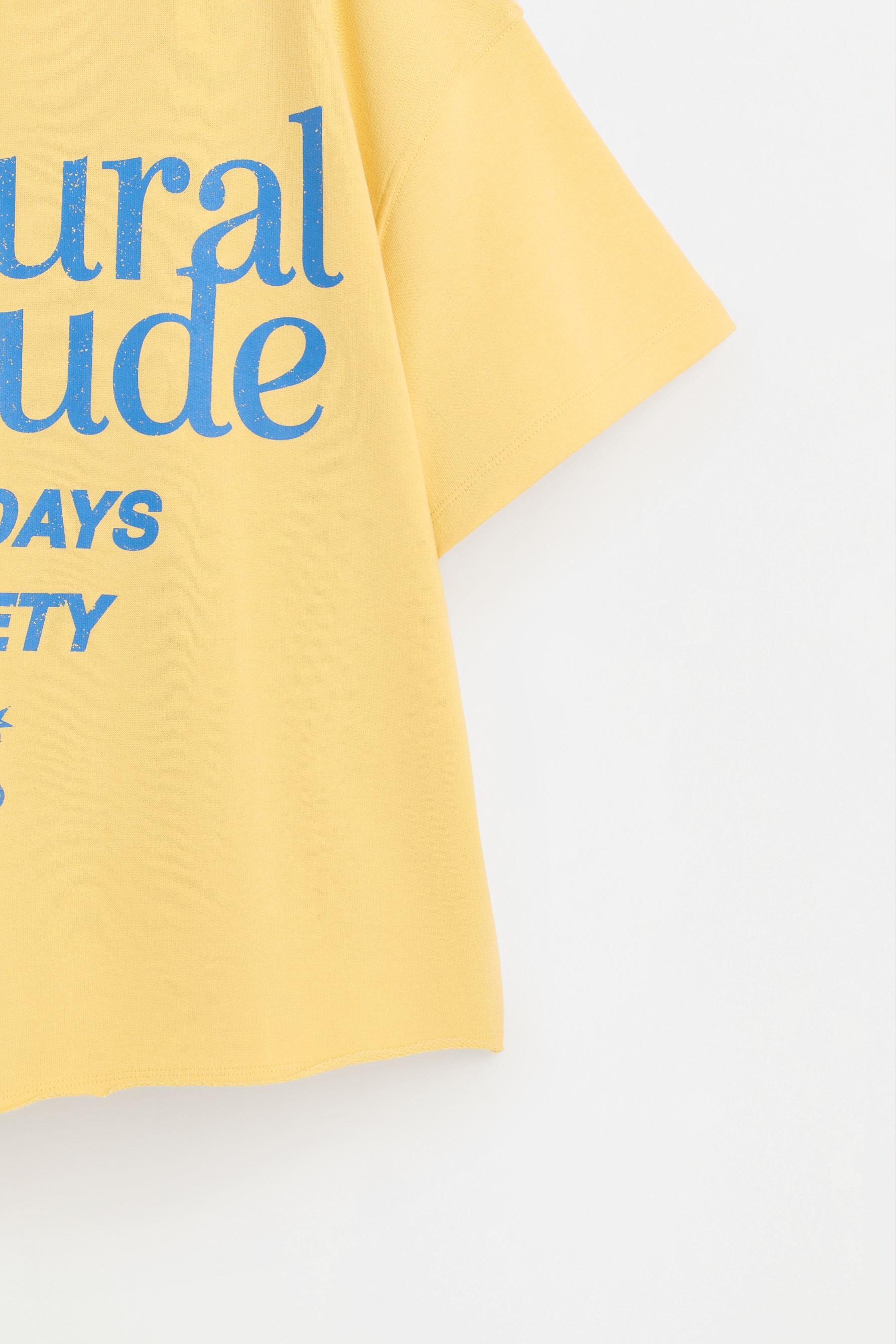 Printed short sleeve sweatshirt — PALE YELLOW