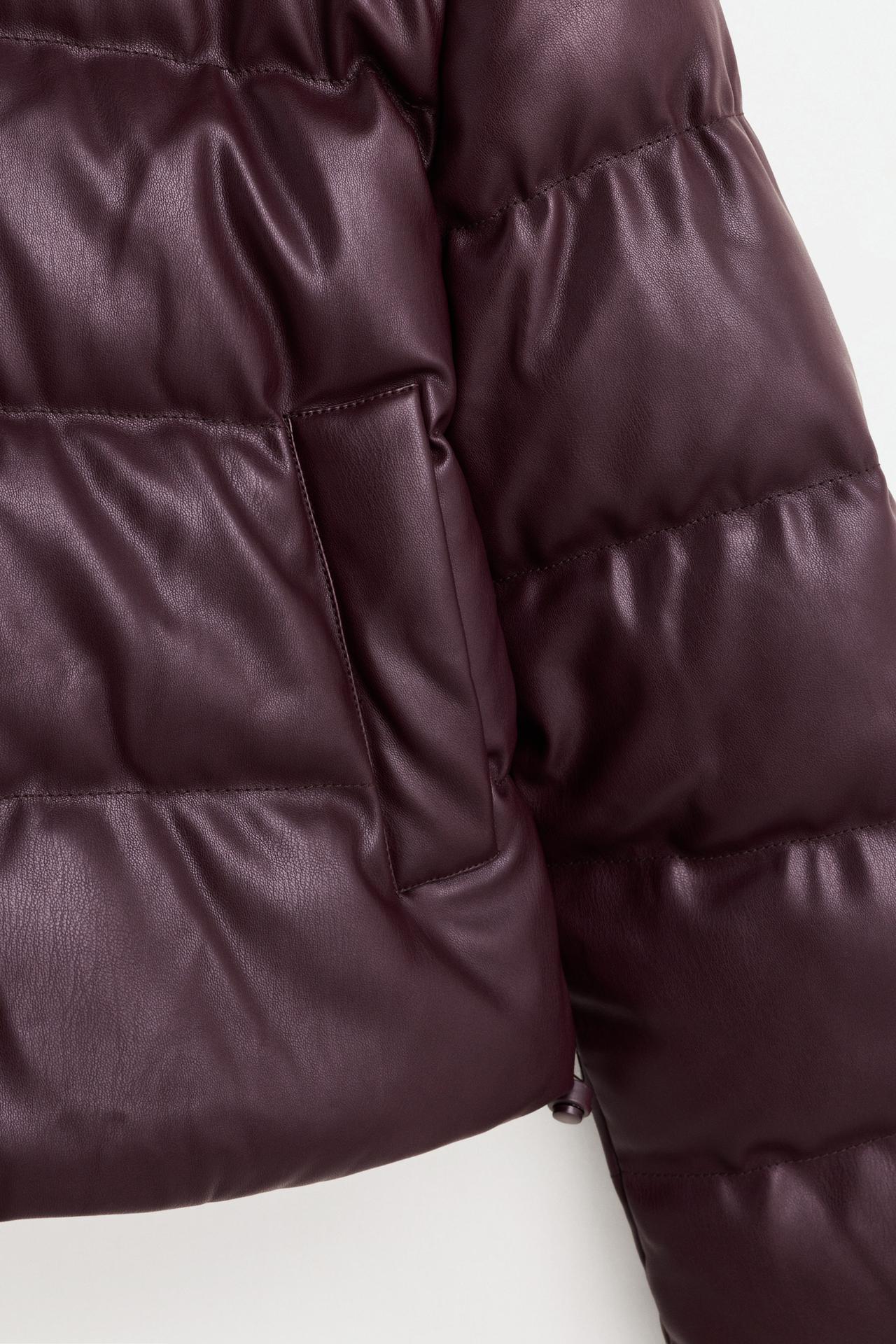 Padded leather effect jacket — MAROON