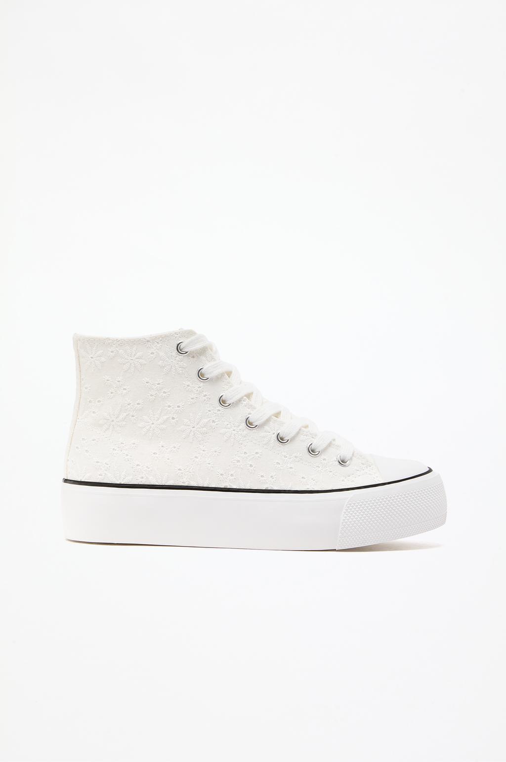 Fabric platform high-top sneakers