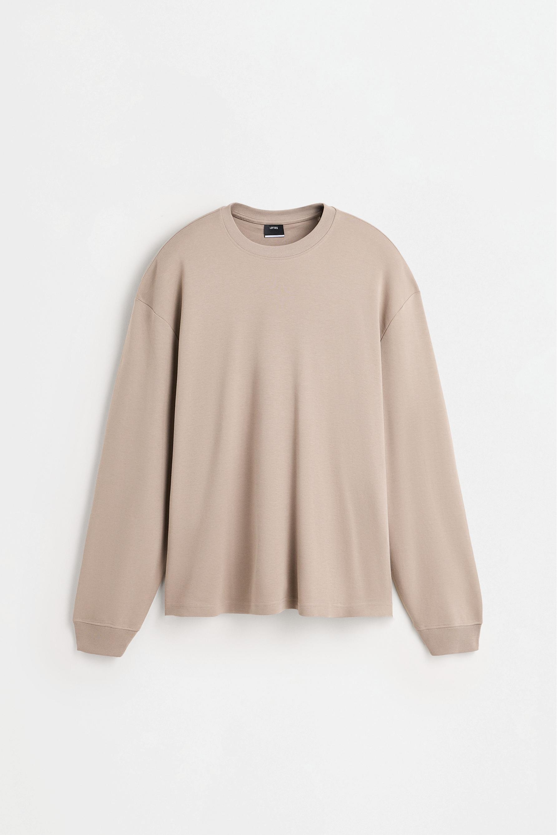 Long sleeve interlock T-shirt — TAUPE BROWN