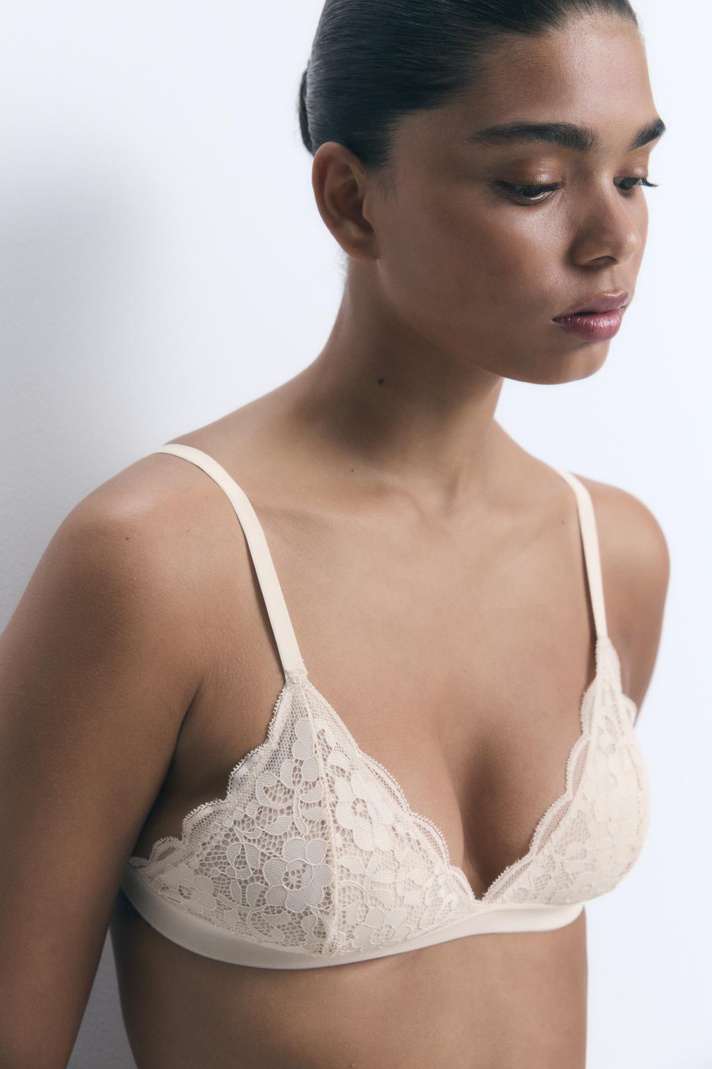 Lace triangle bra