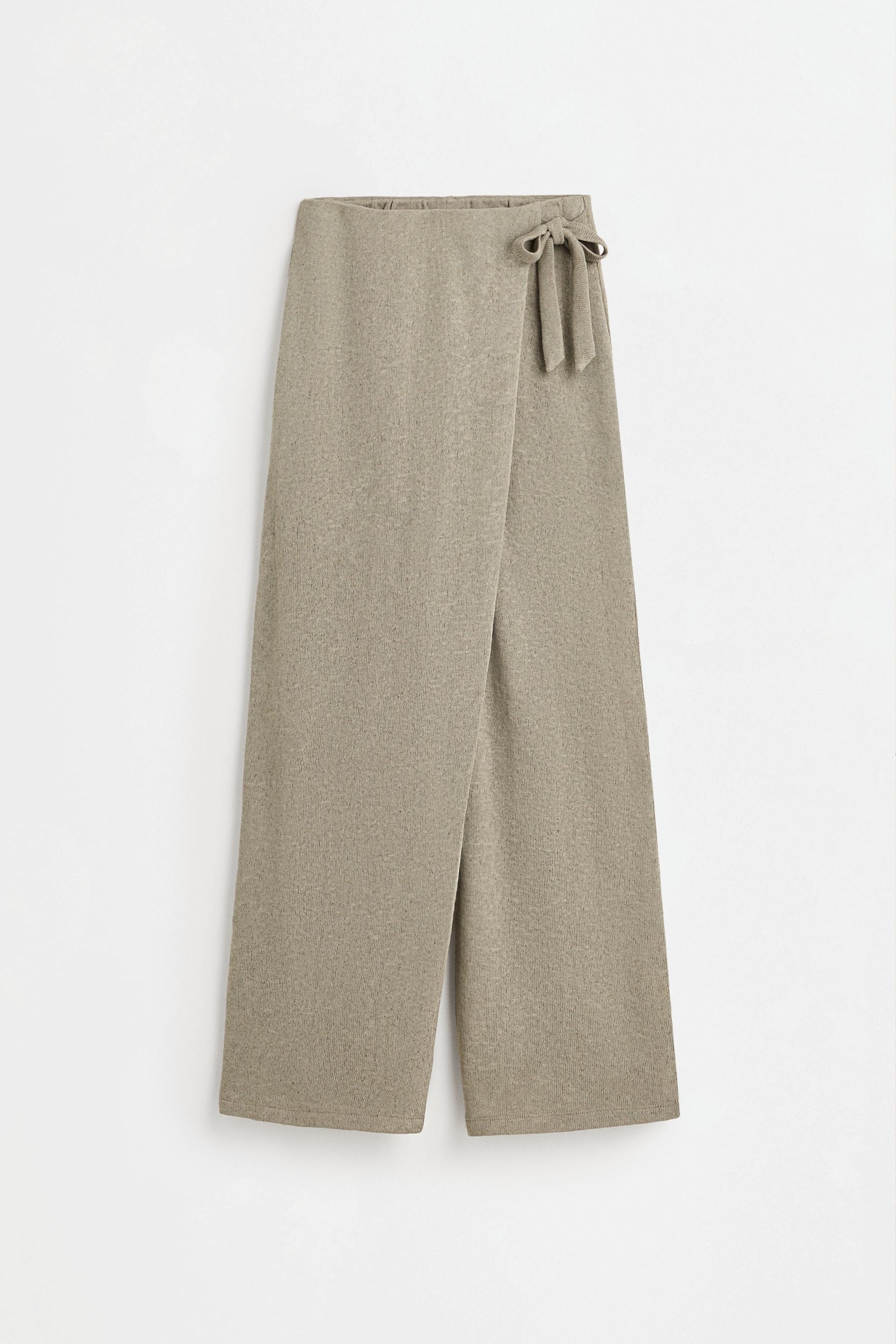 Wide-leg sarong trousers — PALE KHAKI
