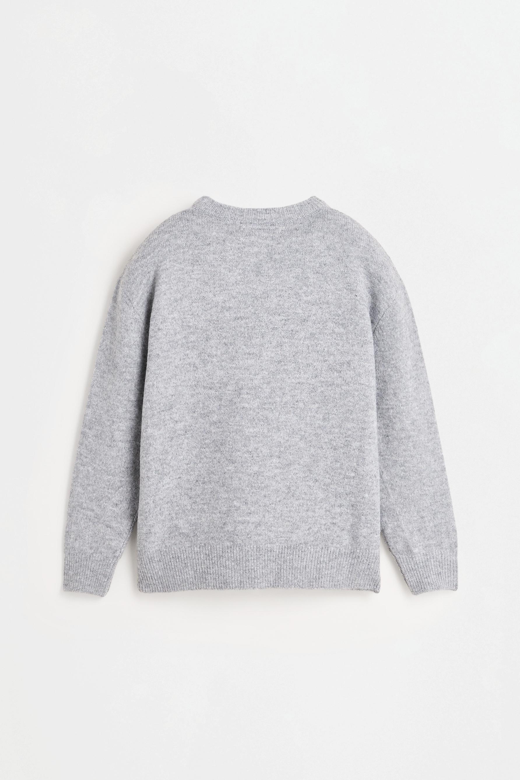 Fluffy knit sweater — GREY MARL