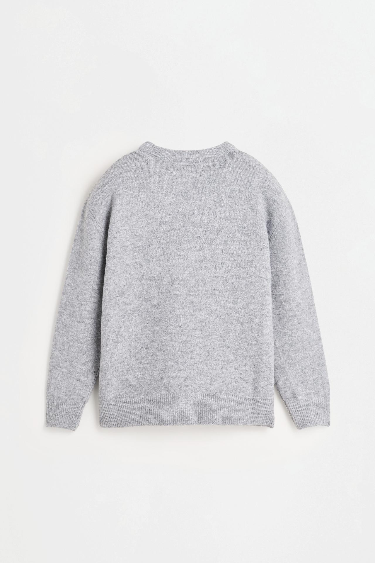 Fluffy knit sweater — GREY MARL