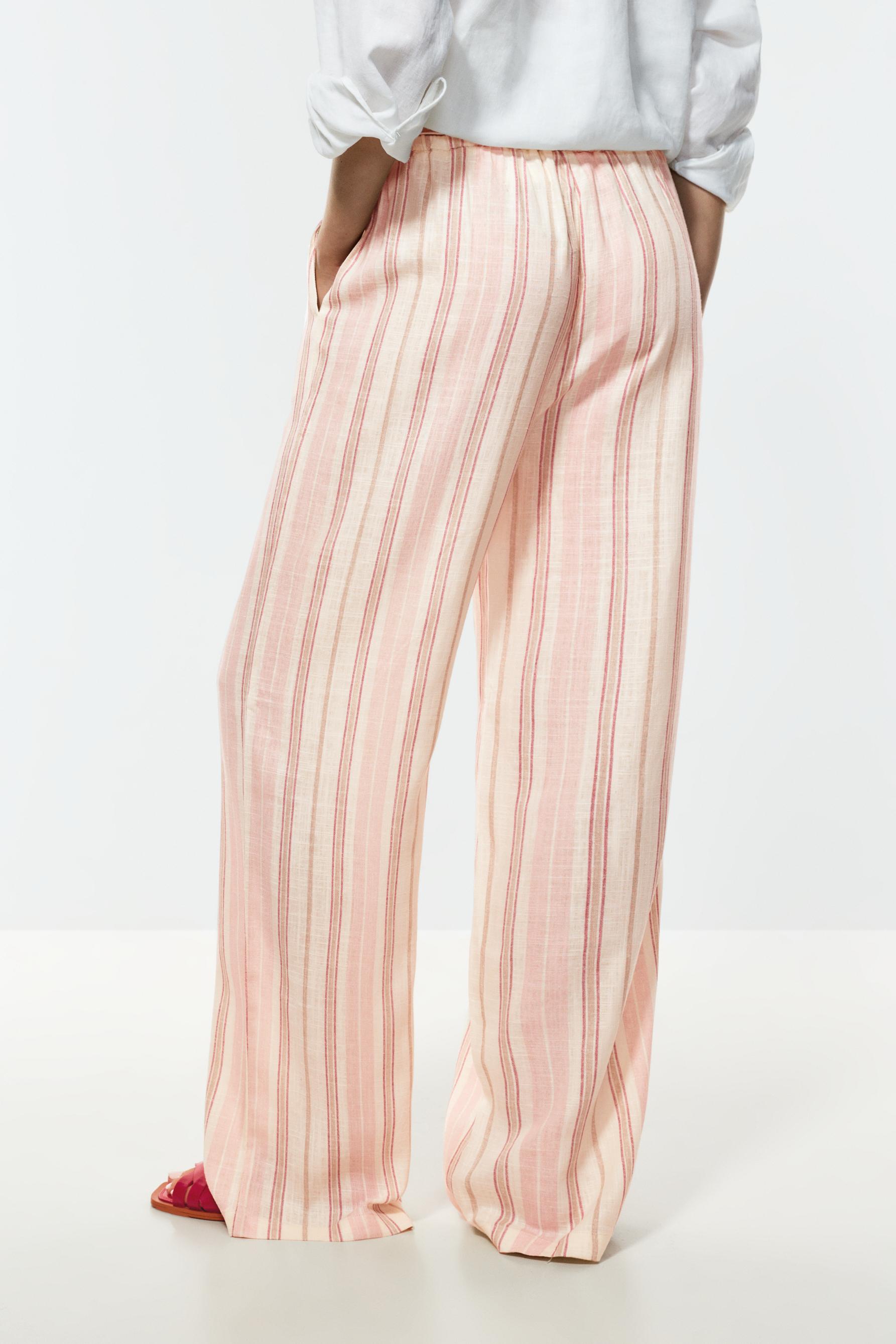 Rustic wide-leg trousers — MEDIUM PINK